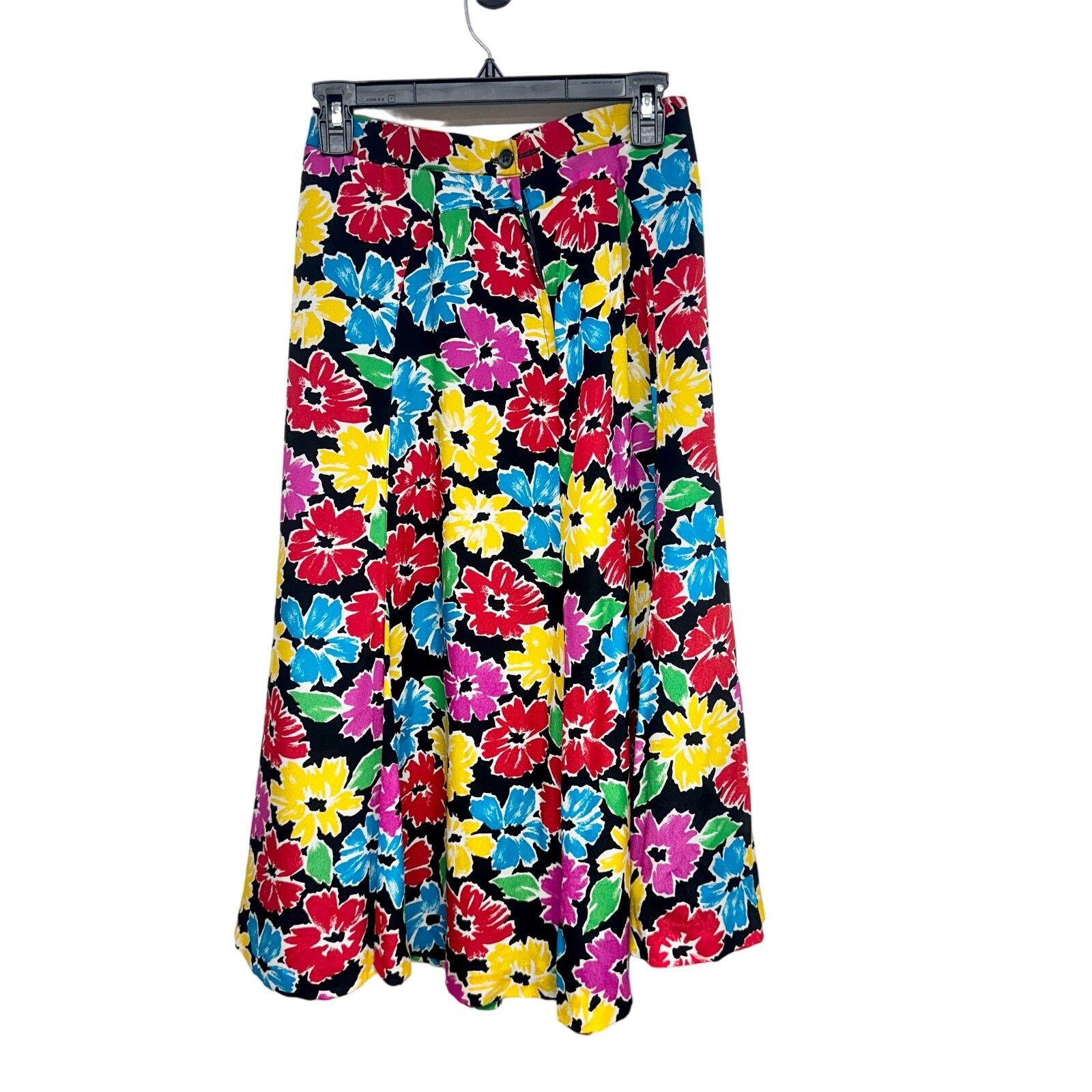Vintage Vintage 80's Liz Claiborne Floral Long Skirt Fits S 28"W Size 28" / US 6 / IT 42 - 1 Thumbnail