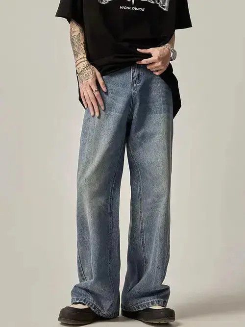 Japanese Brand × Jean Street vintage washed straight wide leg jeans Size US 32 / EU 48 - 1 Thumbnail