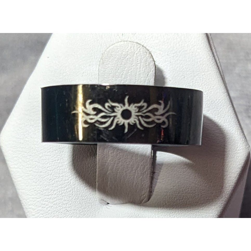 Other Black Stainless Steel Tribal Sun Design 316L Ring Size 10 1/ Size ONE SIZE - 9 Thumbnail