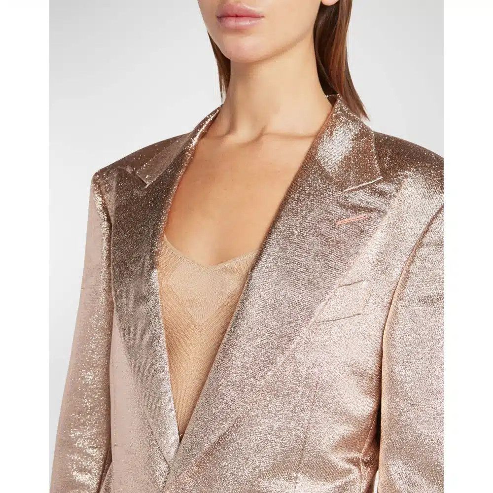 Tom Ford o1loc1c0825 GI2945 Iridescent Sable Tailored Jacket in Pink Size XS / US 0-2 / IT 36-38 - 2 Thumbnail