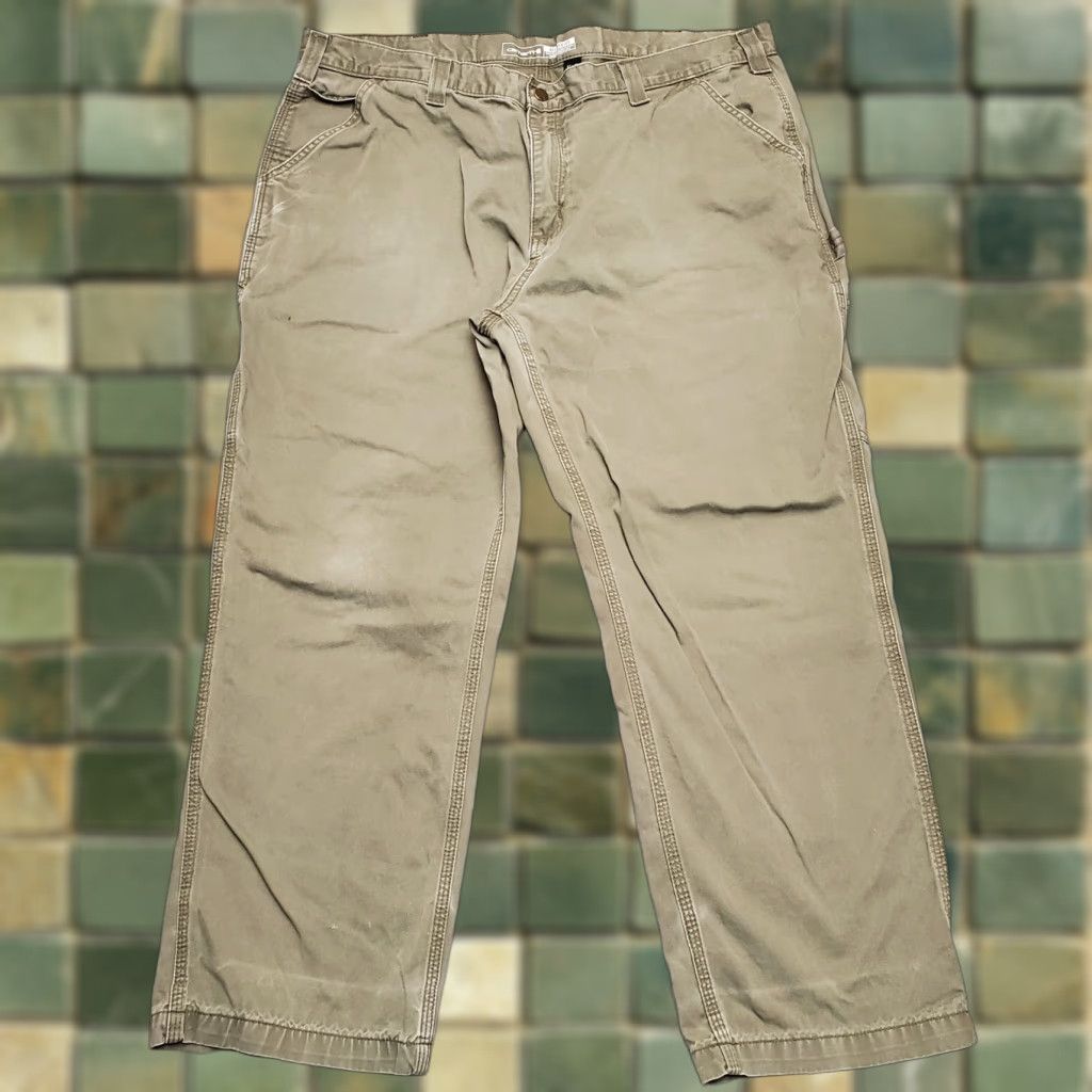 Carhartt Carhartt Pants Men 42x30 Green Twill Relaxed Fit Carpenter Cargo Casual B324 ARG Size US 42 / EU 58 - 1 Thumbnail