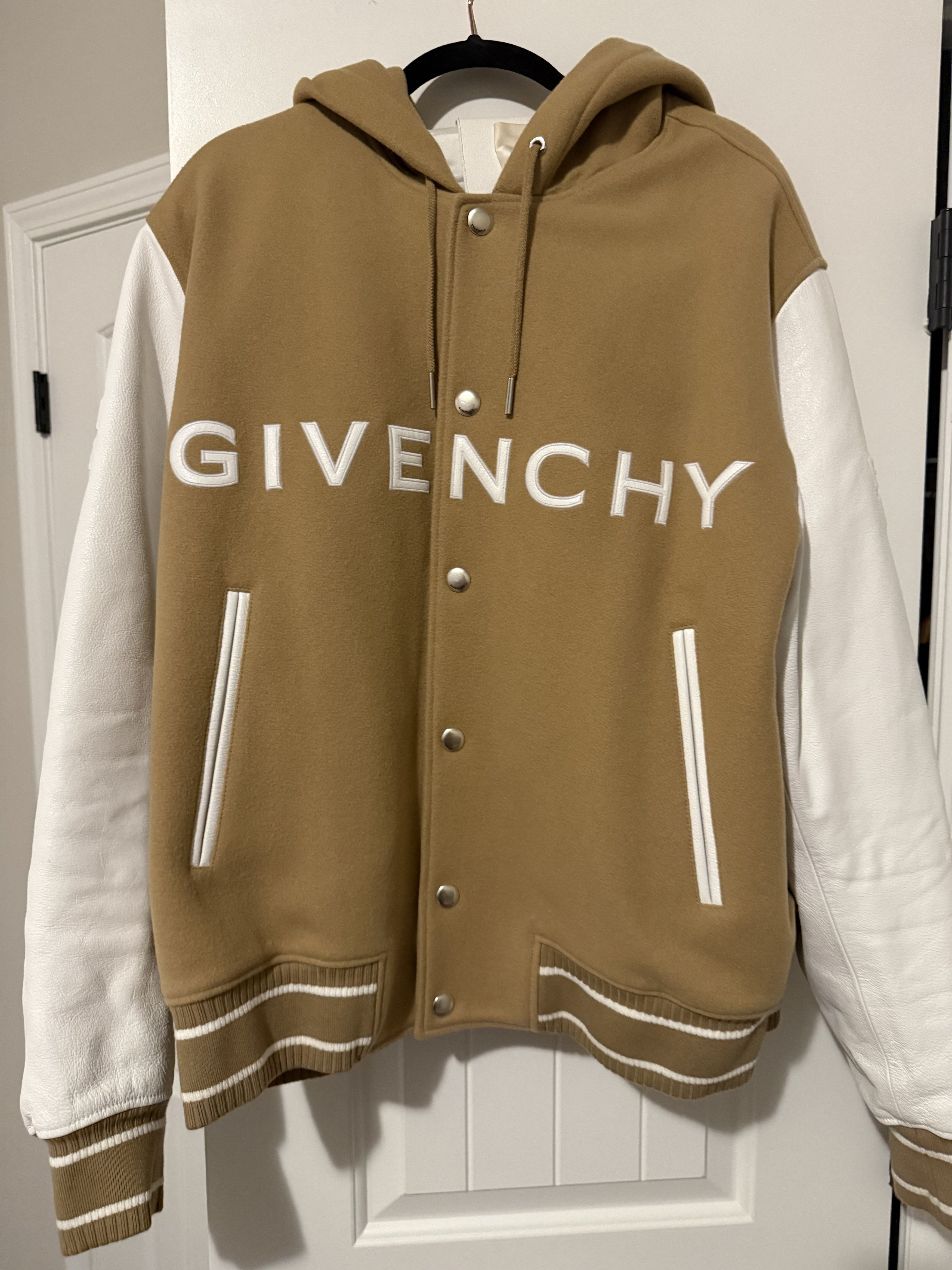 Givenchy Givenchy Hooded Wool & Leather Varsity Jacket Size US XL / EU 56 / 4 - 8 Thumbnail