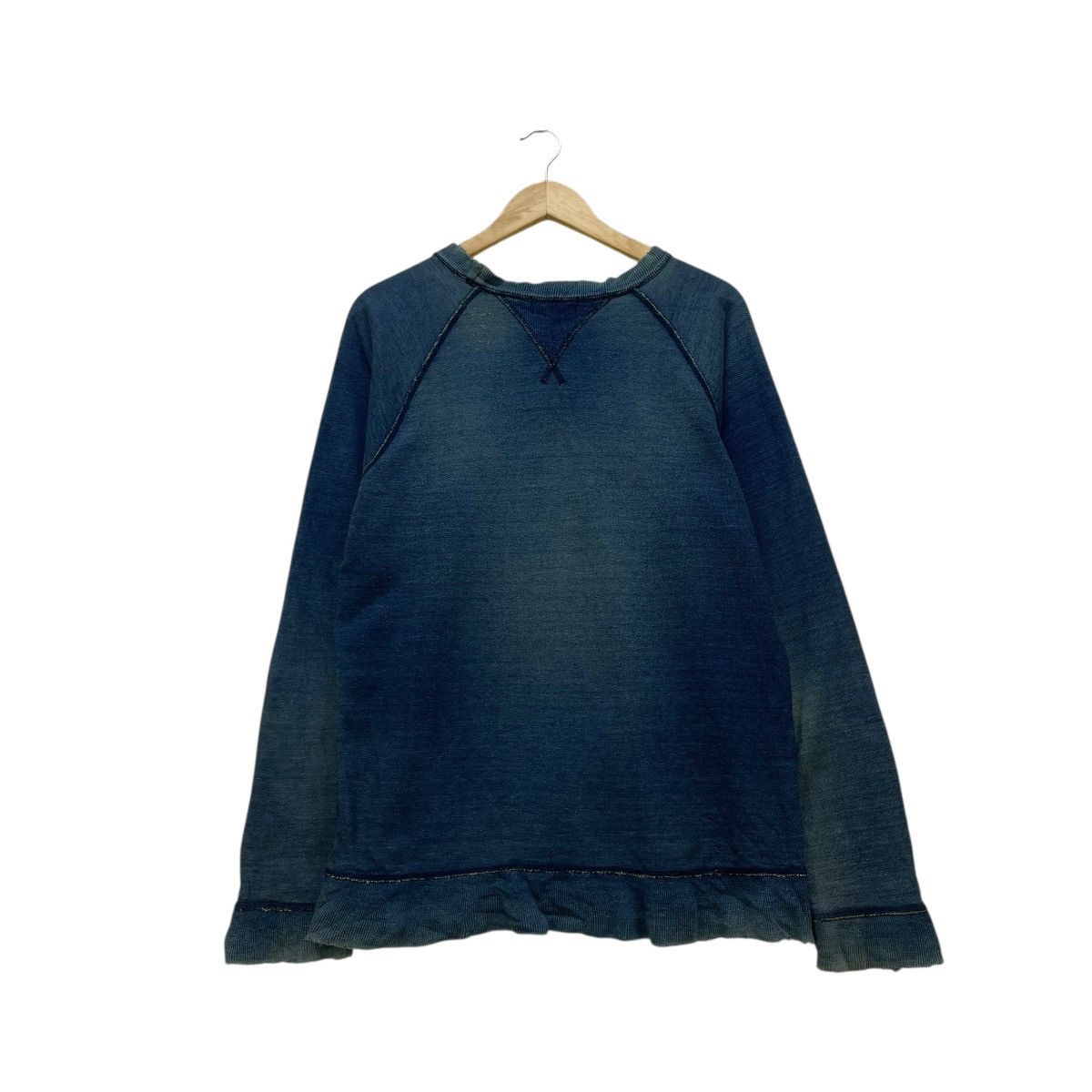 45rpm 💥Vintage Distressed Indigo Sweatshirt Pullover Crewneck Size US M / EU 48-50 / 2 - 2 Thumbnail