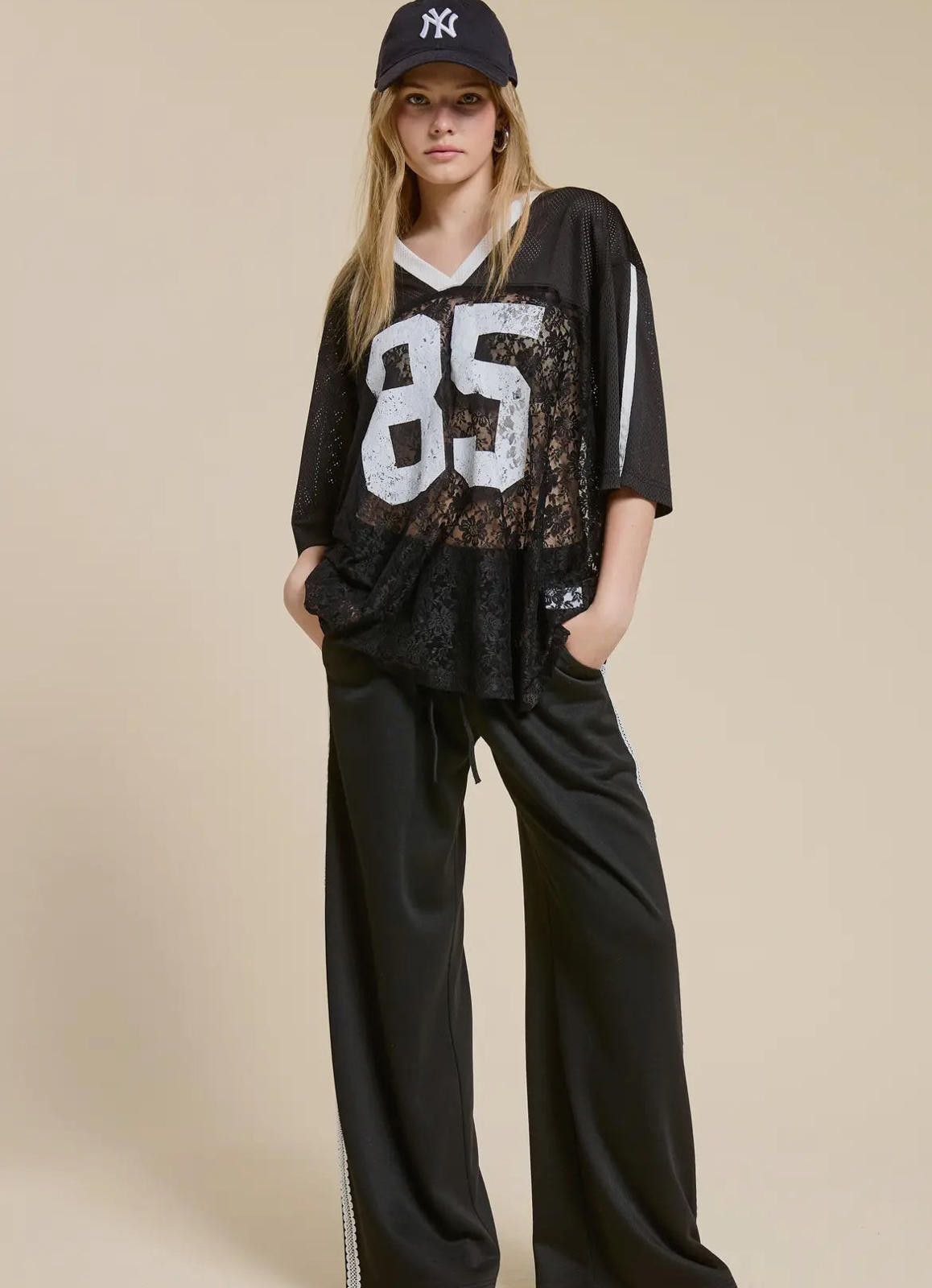 Other Sporty Chic Lace Number 85 Graphic Jersey Top Size L / US 10 / IT 46 - 5 Thumbnail