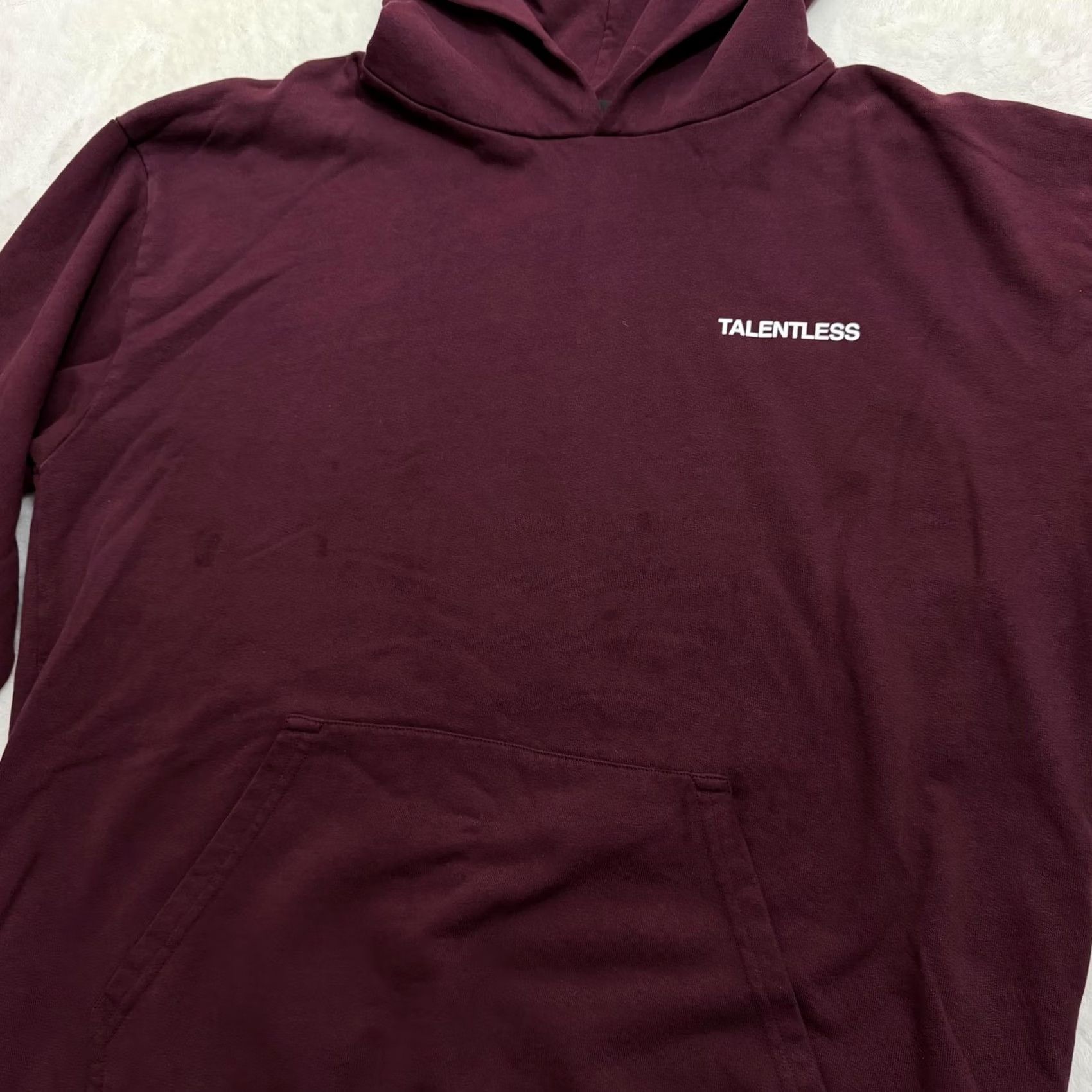 Talentless Talentless Hoodie Mens Large Burgundy Fleece Pullover Logo Pocket Crew Neck Winter Size US L / EU 52-54 / 3 - 7 Thumbnail