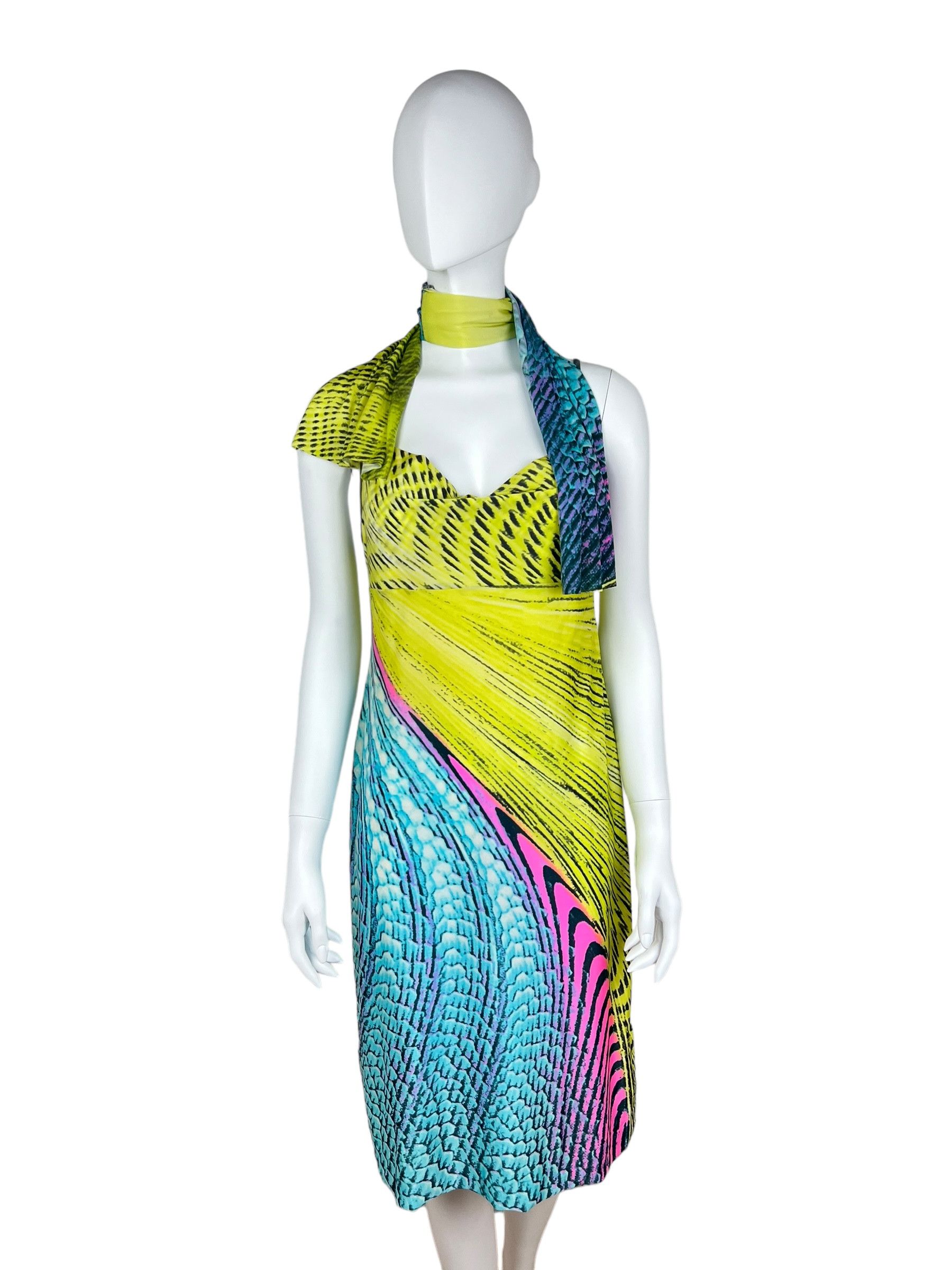 Roberto Cavalli 2001 psychedelic print dress