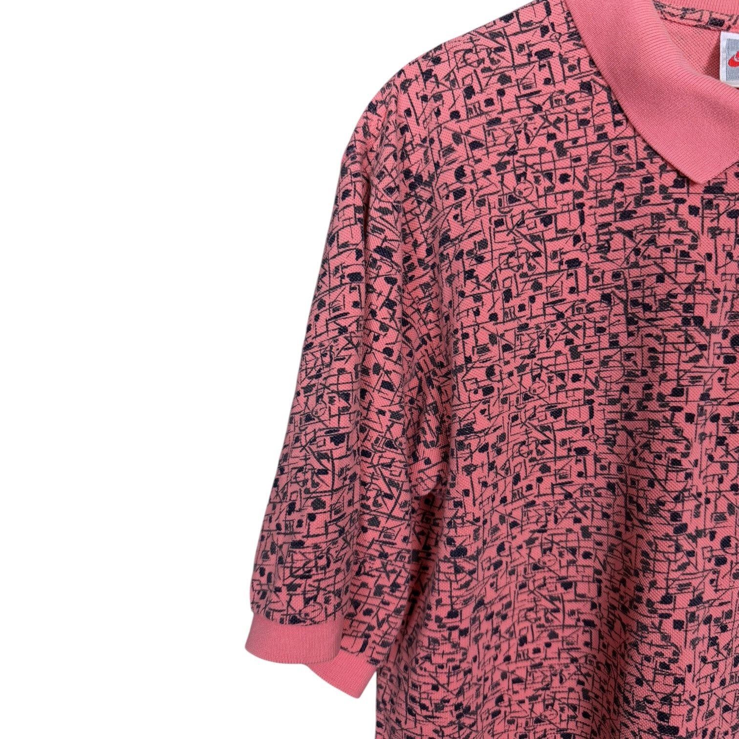 Nike Vintage Nike Polo Shirt Pink Abstract Pattern Geometric Sz M Size US M / EU 48-50 / 2 - 2 Thumbnail