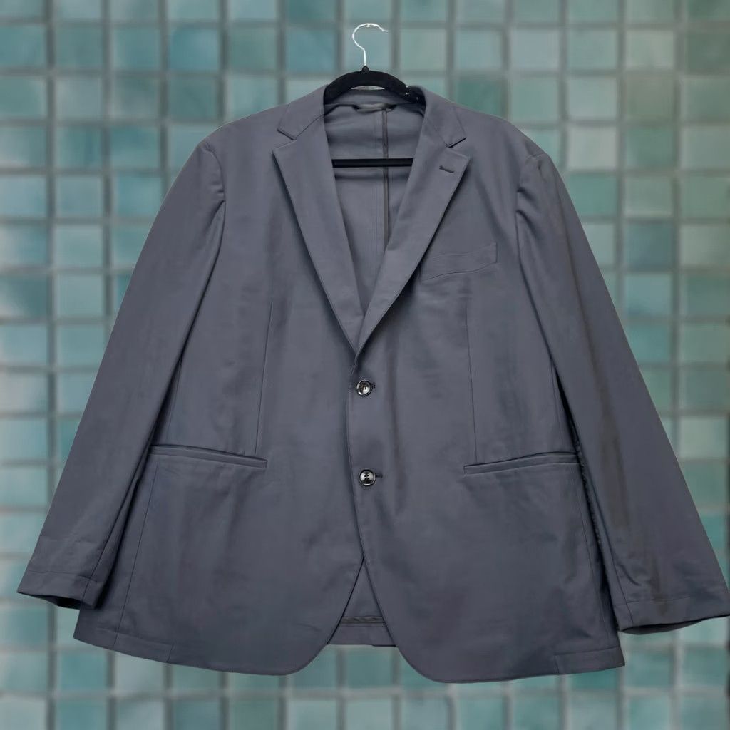Vintage Sene Suit Set Mens Large Gray 2 Piece Soho Flex Tech Unstructured Sport Coat 2 Piece Regular Notch Solid City Classic Preppy Mens Size 42R - 1 Thumbnail