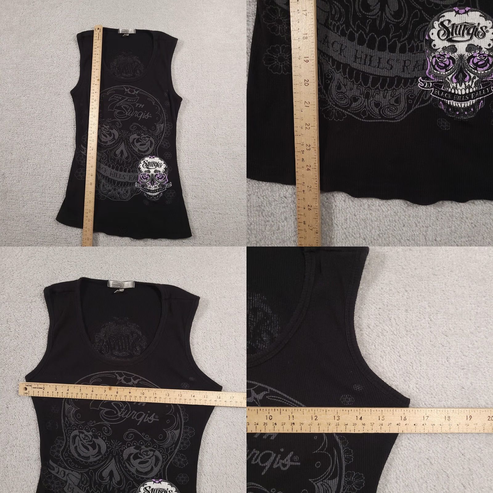 Vintage VINTAGE Hot Leathers Shirt Womens Large Black 2015 Skull Tank Top Biker Rally Size L / US 10 / IT 46 - 8 Thumbnail
