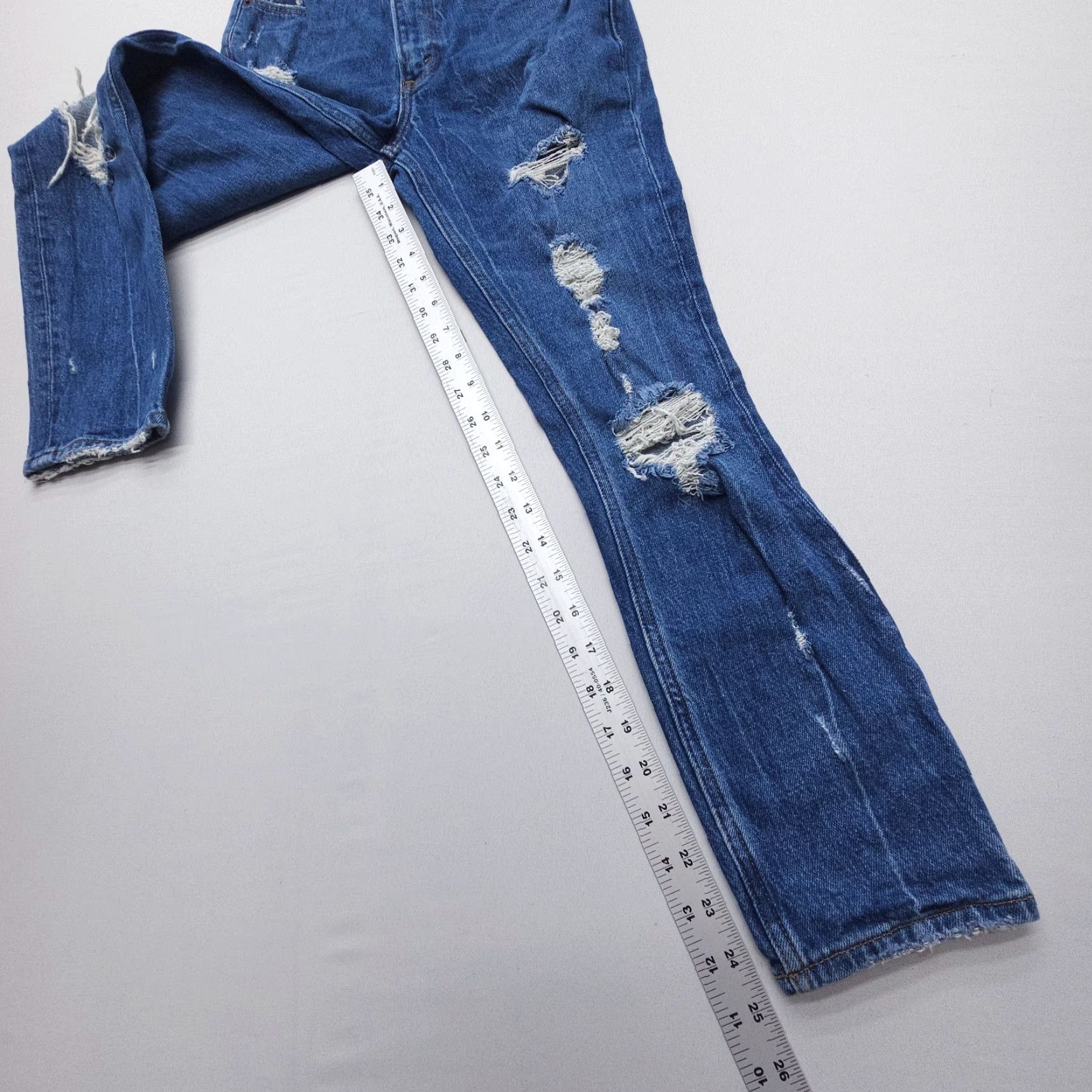 Abercrombie & Fitch VINTAGE Abercrombie & Fitch Jeans Shap Skinny High Rise 0 (25) Denim Distressed 90s Womens Size 25" / US 0 / IT 36 - 6 Thumbnail