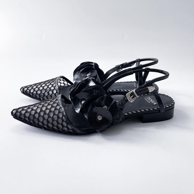 Toga Pulla Toga Pulla Mesh Floral Slingback Heels Size US 8 / IT 38 - 3 Thumbnail
