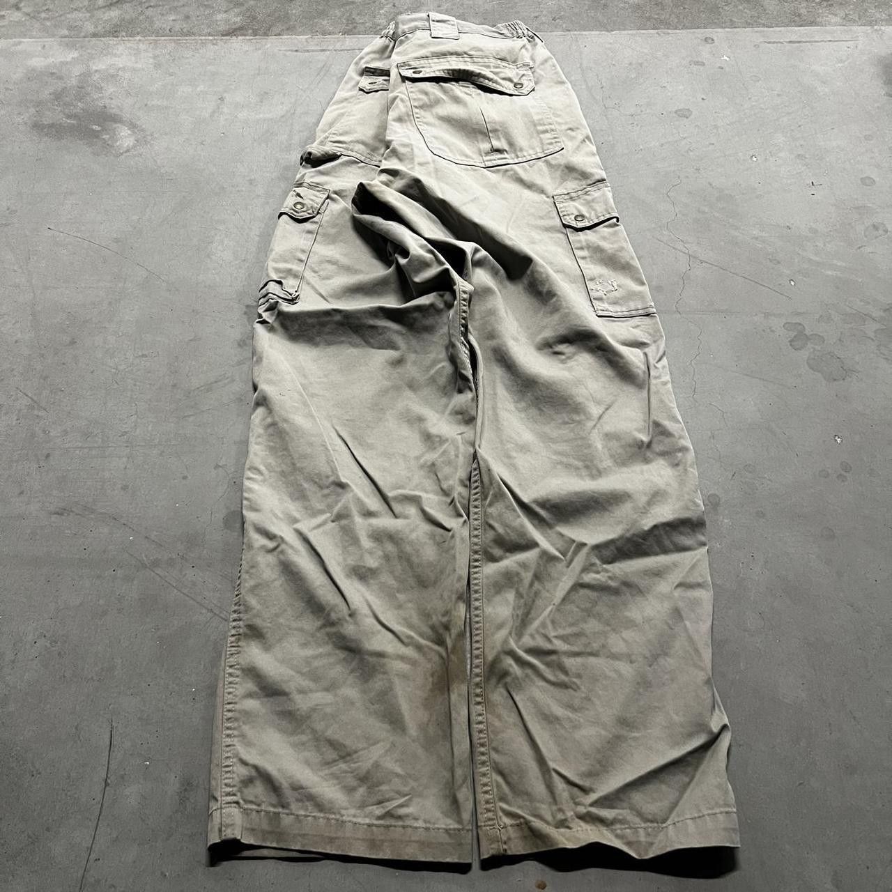 Vintage Vintage Y2K/2000s Super Baggy JNCO Style Distressed Skater Khaki Cargo Pants! Size US 36 / EU 52 - 7 Thumbnail