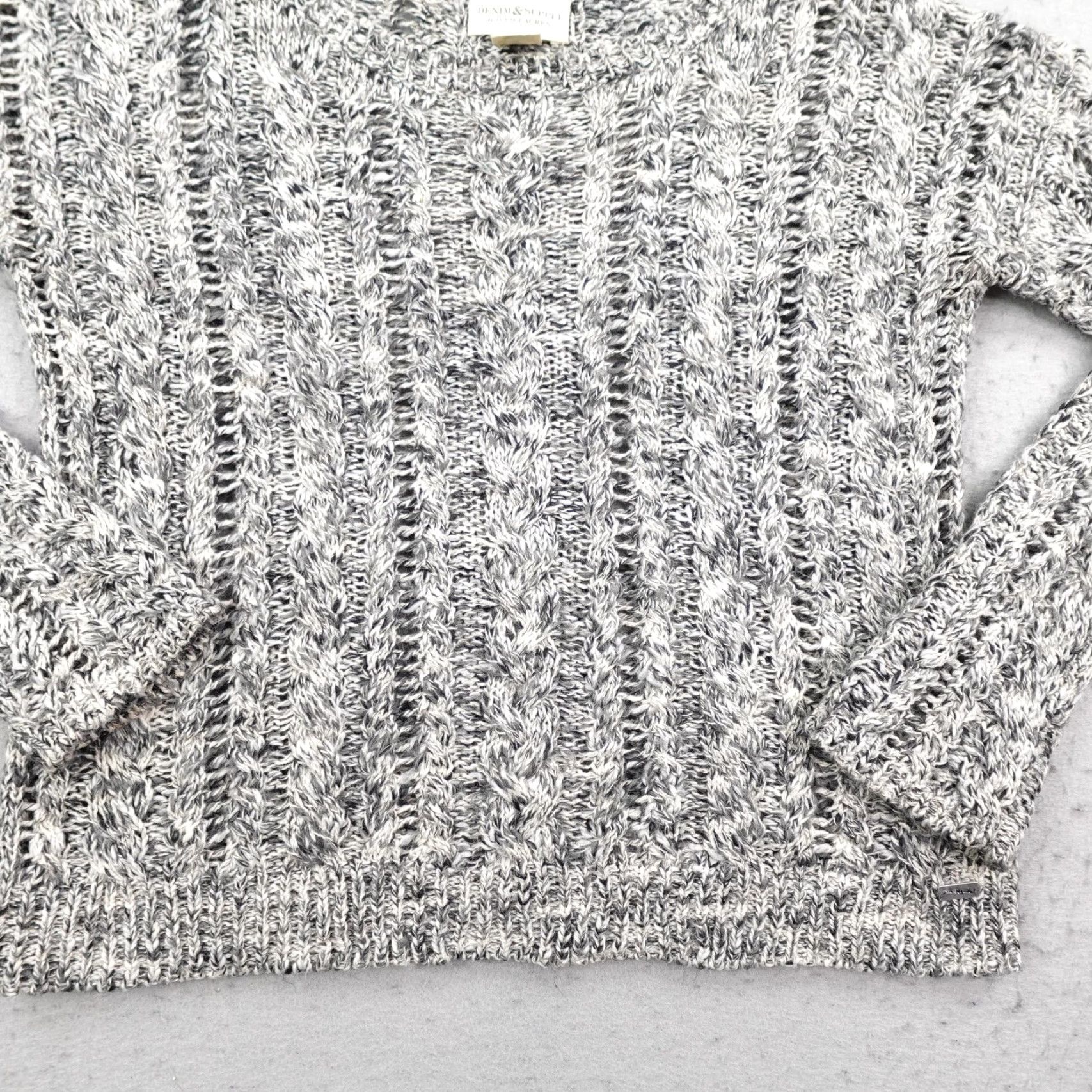Ralph Lauren Ralph Lauren Sweater Womens Small Gray Denim & Supply Cable Knit Chunky Pullover Size S / US 4 / IT 40 - 3 Thumbnail