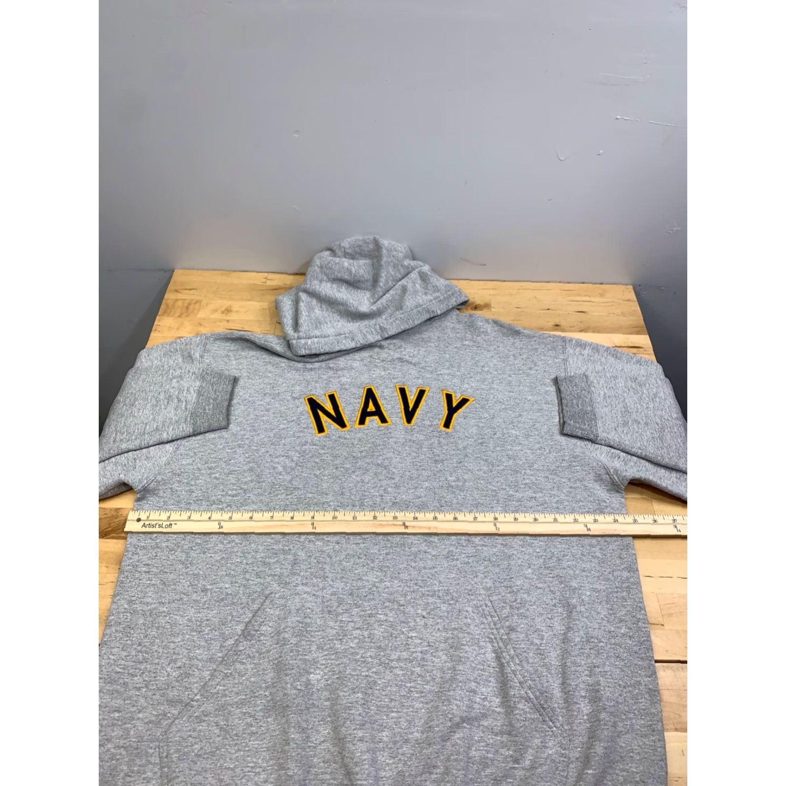 Vintage VINTAGE Timeout Navy Hoodie Mens L Gray Pullover Embroidered Heavyweight Hooded Pockets 90s Mens Size US L / EU 52-54 / 3 - 6 Thumbnail