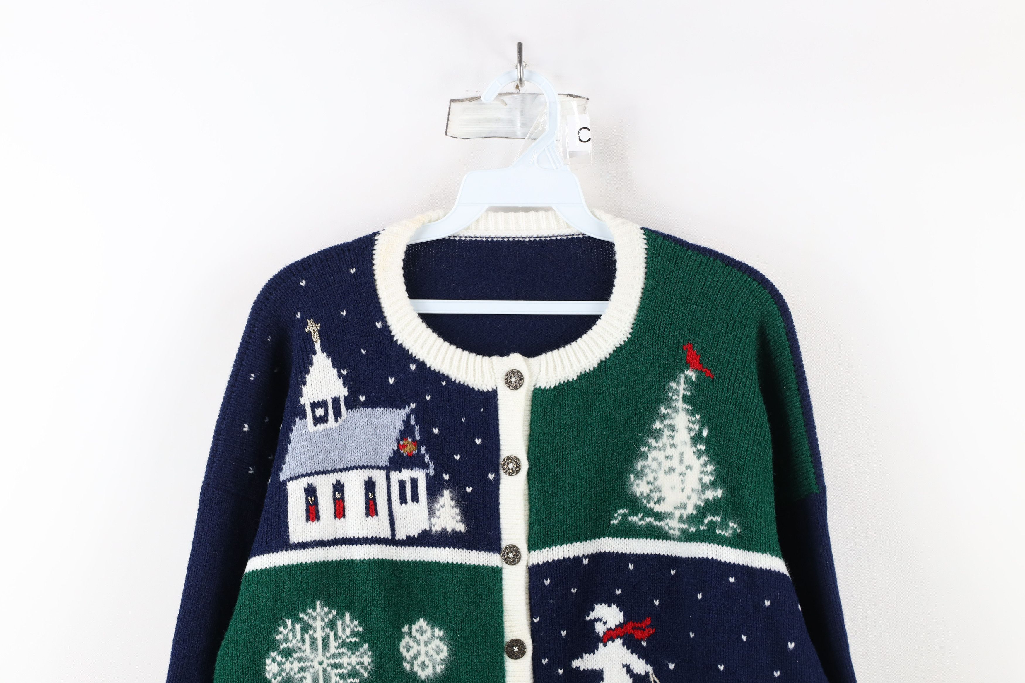 Vintage Vintage 90s Streetwear Christmas Winter Cardigan Sweater Size L / US 10 / IT 46 - 2 Thumbnail