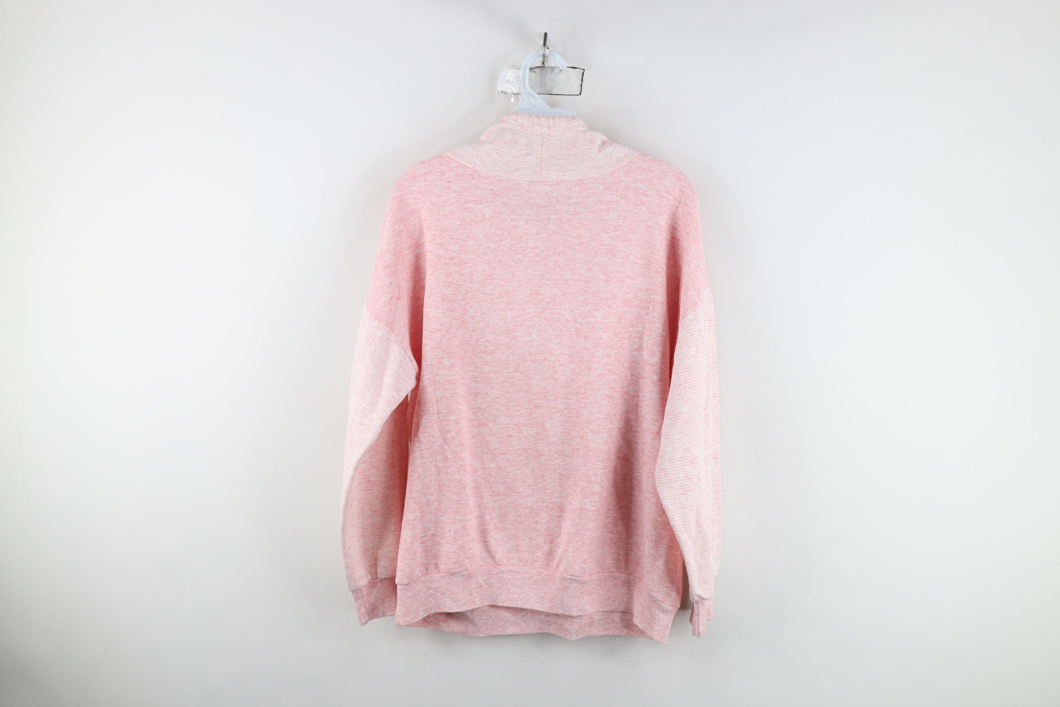 Vintage Vintage 90s Streetwear Lace Flower Heart Sweatshirt Pink Size L / US 10 / IT 46 - 8 Thumbnail