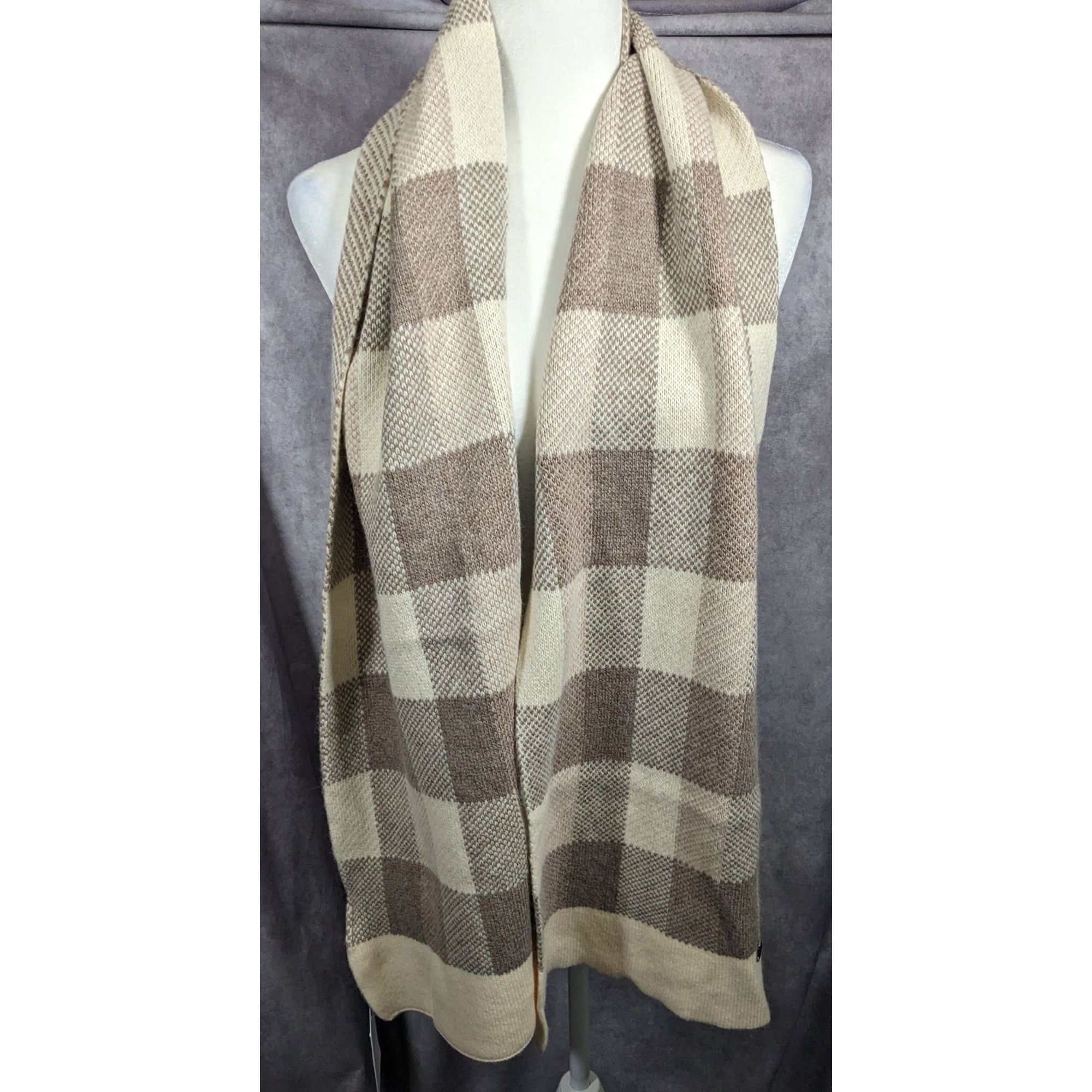 Other Mimi-Mua Firenze Cream And Tan Plaid Scarf Size ONE SIZE - 7 Thumbnail
