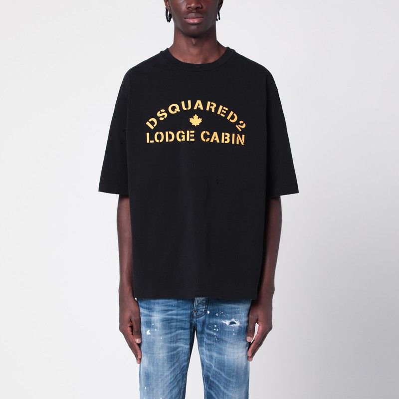 Dsquared2 Dsquared2 Black Cotton T-Shirt With Logo Size US XL / EU 56 / 4 - 1 Thumbnail