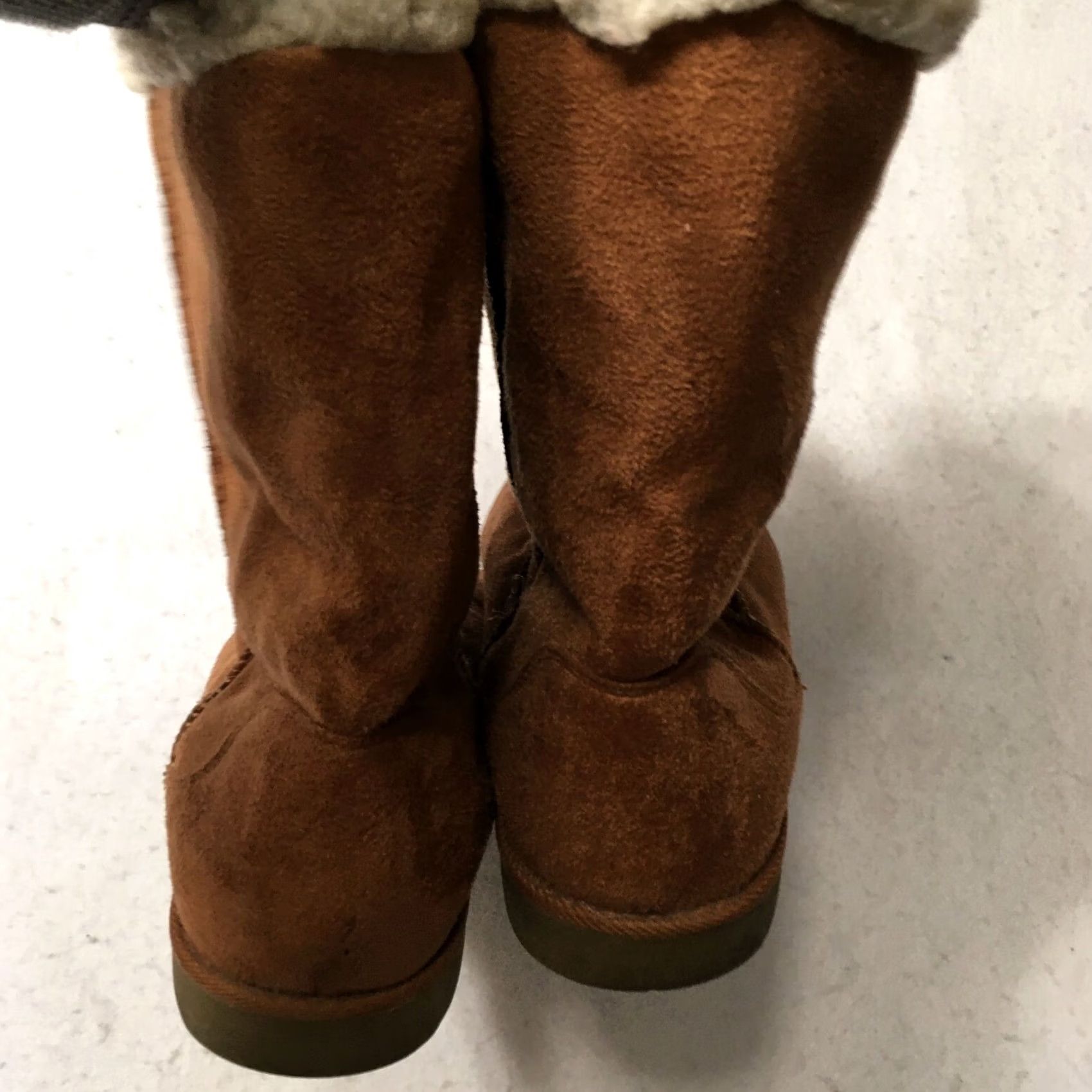 Vintage SO Women’s Sz 9 Chestnut Brown Faux Fur Cozy Winter Mid-Calf Boots Size US 9 / IT 39 - 3 Thumbnail