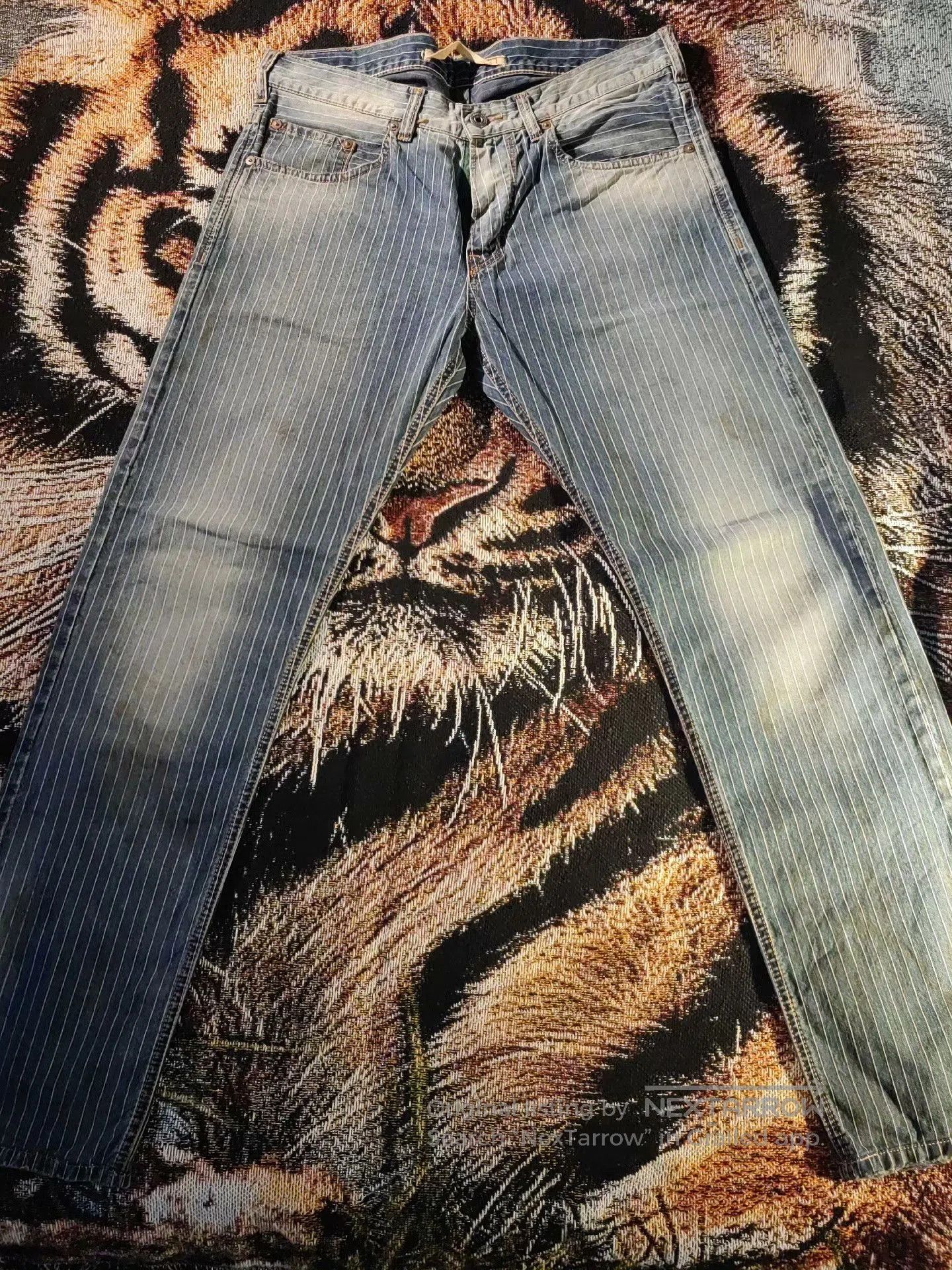 Scarti-Lab Scarti Lab Indigo Striped Washed Denim Pants. Size US 31 - 3 Thumbnail