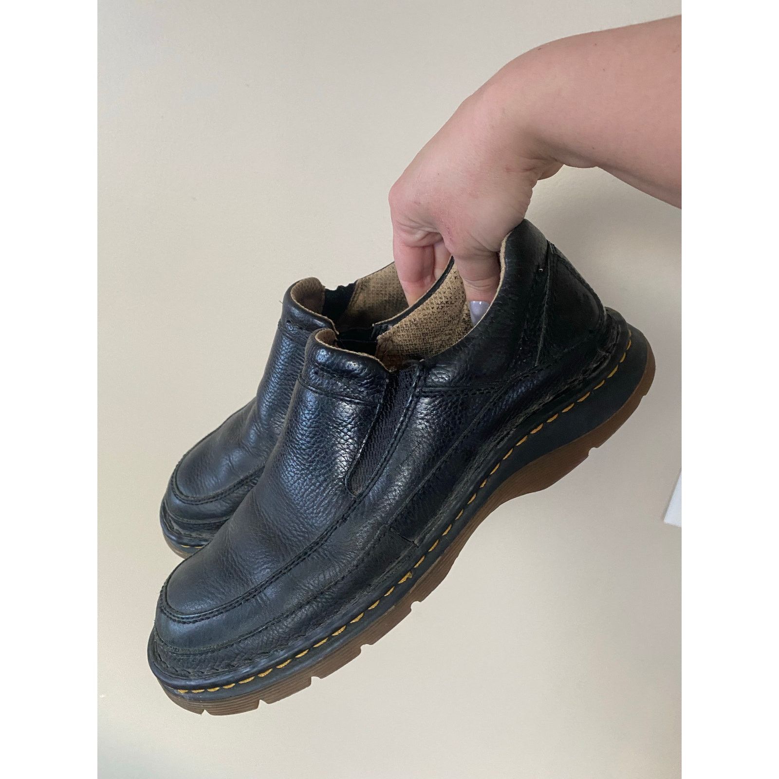 Dr. Martens Dr Martens Black Leather Slip On Shoes 11198 Men 9 Womens 10 Size US 9 / EU 42 - 3 Thumbnail