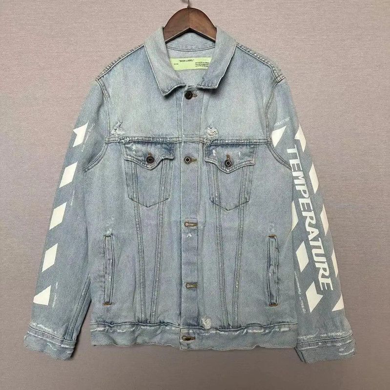 Off-White Off-White Long Sleeve Blue Denim Jacket 0089 Size US XXS / EU 40 - 1 Thumbnail