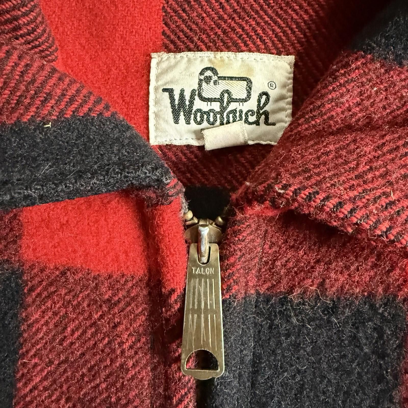 Woolrich Woolen Mills VTG Woolrich Men’s Plaid Flannel Zip Up Jacket Sz L Wool Red Size US L / EU 52-54 / 3 - 3 Thumbnail