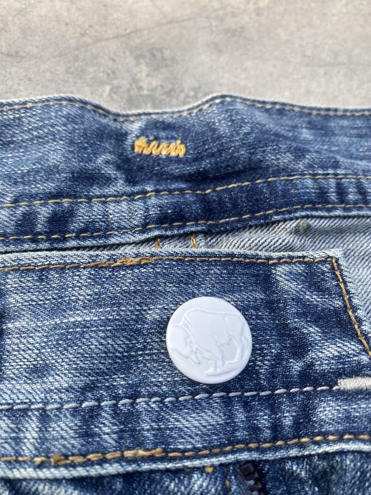 Japanese Brand BRAPPERS Distressed Boyfriend Jeans Size 29" - 11 Thumbnail