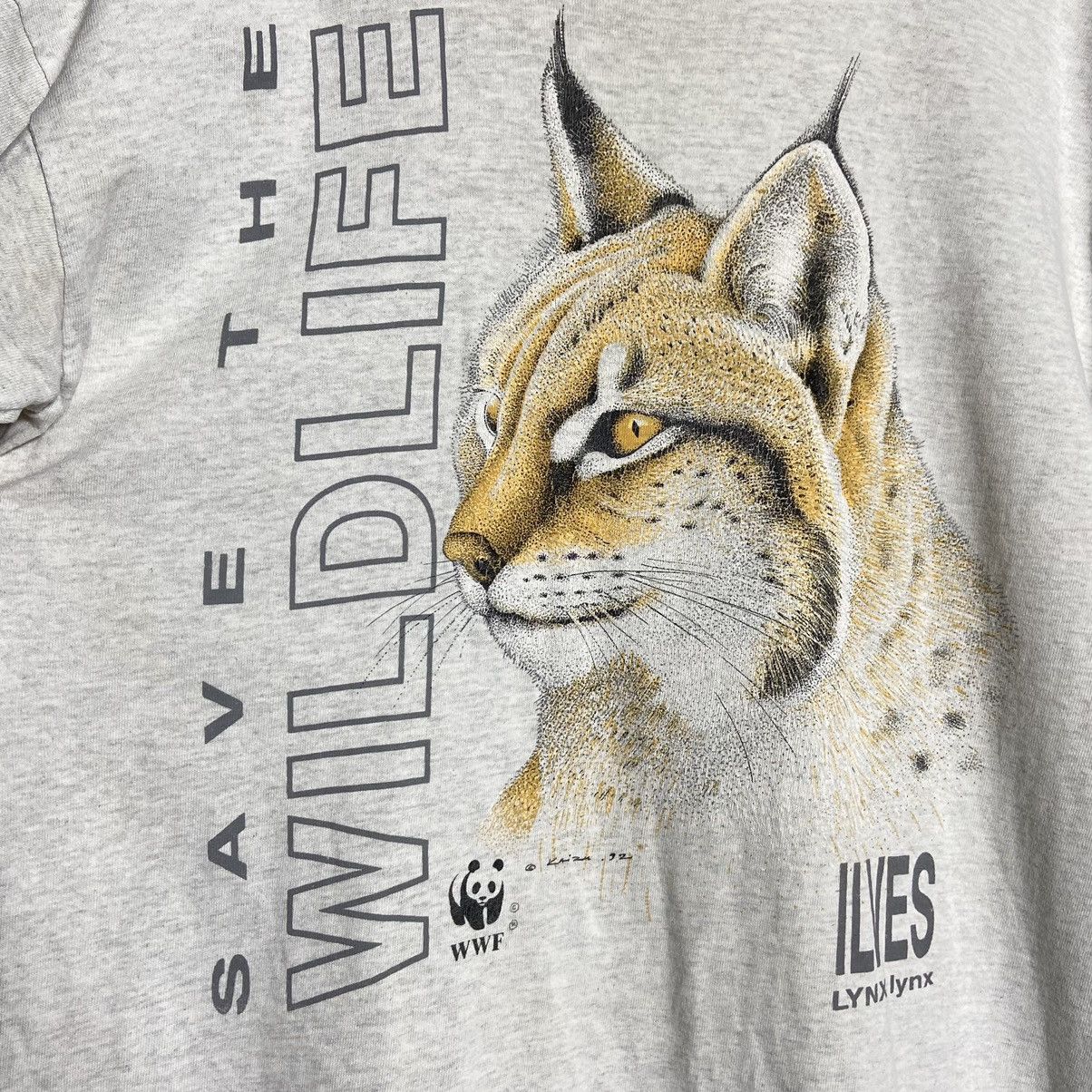 Vintage Vintage 90s Wild Cat Save The Wild Life T-Shirt Size US M / EU 48-50 / 2 - 2 Thumbnail