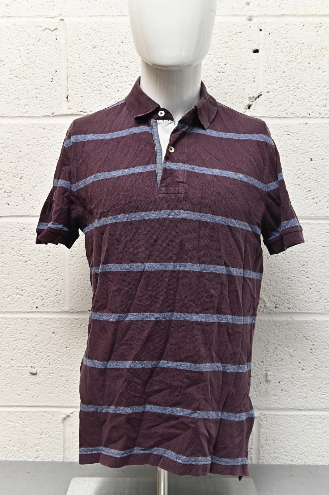 Tommy Hilfiger Tommy Hilfiger Burgundy Men's Striped Polo Shirt Size M Size US M / EU 48-50 / 2 - 1 Thumbnail