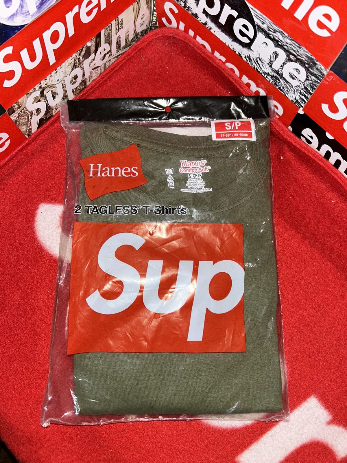 Supreme Supreme Hanes Tagless Tees SS22 Olive size Small NEW Size US S / EU 44-46 / 1 - 2 Thumbnail