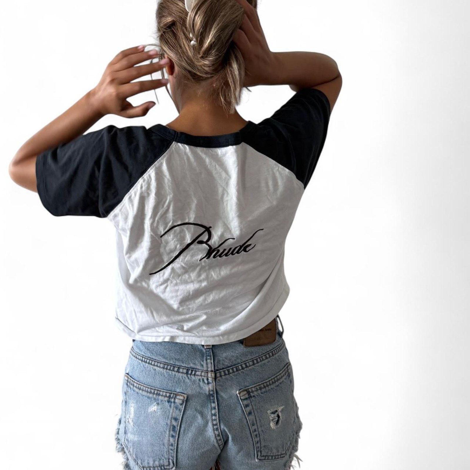 Rhude Womens rhude crop top in black and white embroidered logo Size XXL / US 16-18 / IT 52-54 - 4 Thumbnail