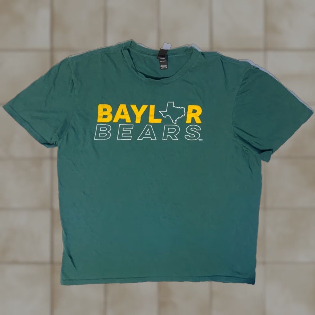 Vintage Baylor Bears Texas University College Football Green Graphic Tshirt XL Unisex Adults District Crew Neck Short Sleeve Logo 2010s Green Size US XL / EU 56 / 4 - 1 Thumbnail