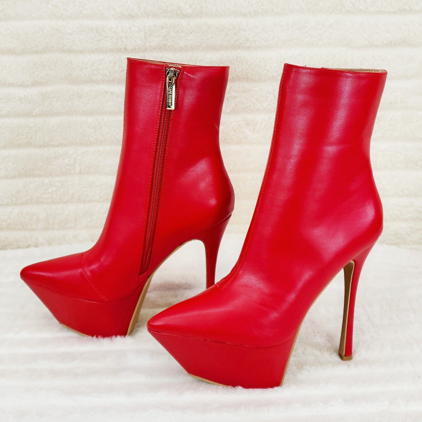 Other Kinder Pointy Toe Platform Stiletto Heel Ankle Boots Bright Size US 8.5 / IT 38.5 - 5 Thumbnail