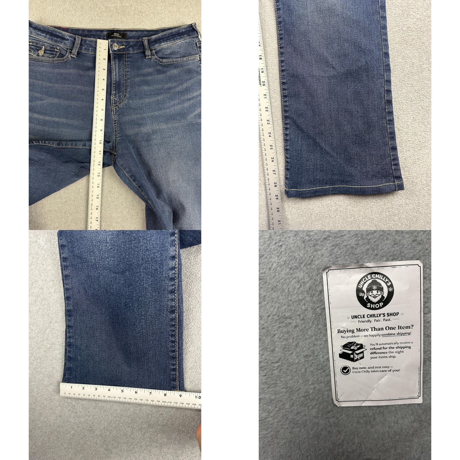 True Religion VINTAGE True Religion Becca Jeans Womens 34 Blue Medium Wash Mid Rise Bootcut Rhinestone Size 24" / US 00 / IT 34 - 8 Thumbnail