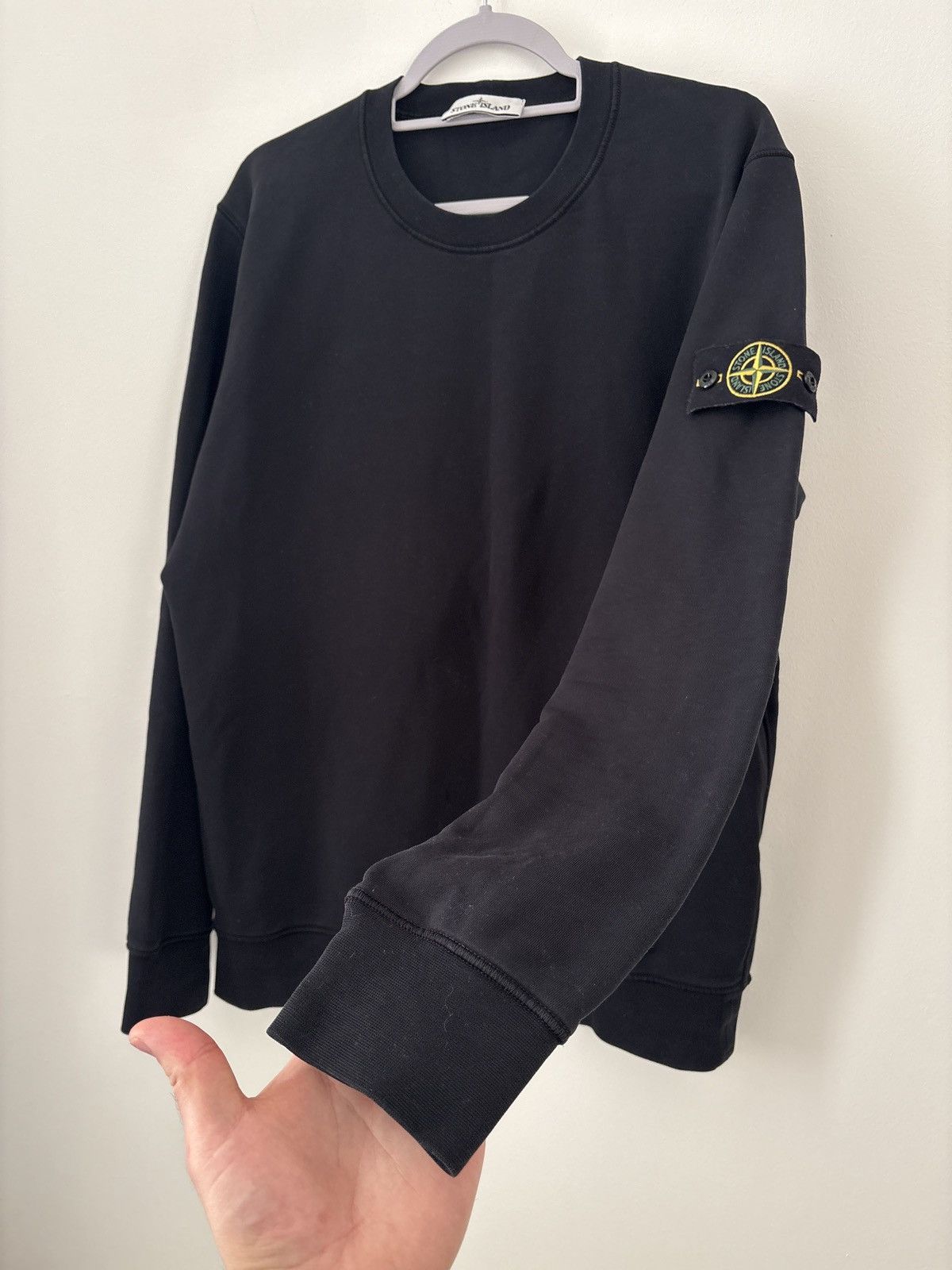 Stone Island Stone Island Garment Dyed Crew Sweatshirt Black XL Size US XL / EU 56 / 4 - 2 Thumbnail