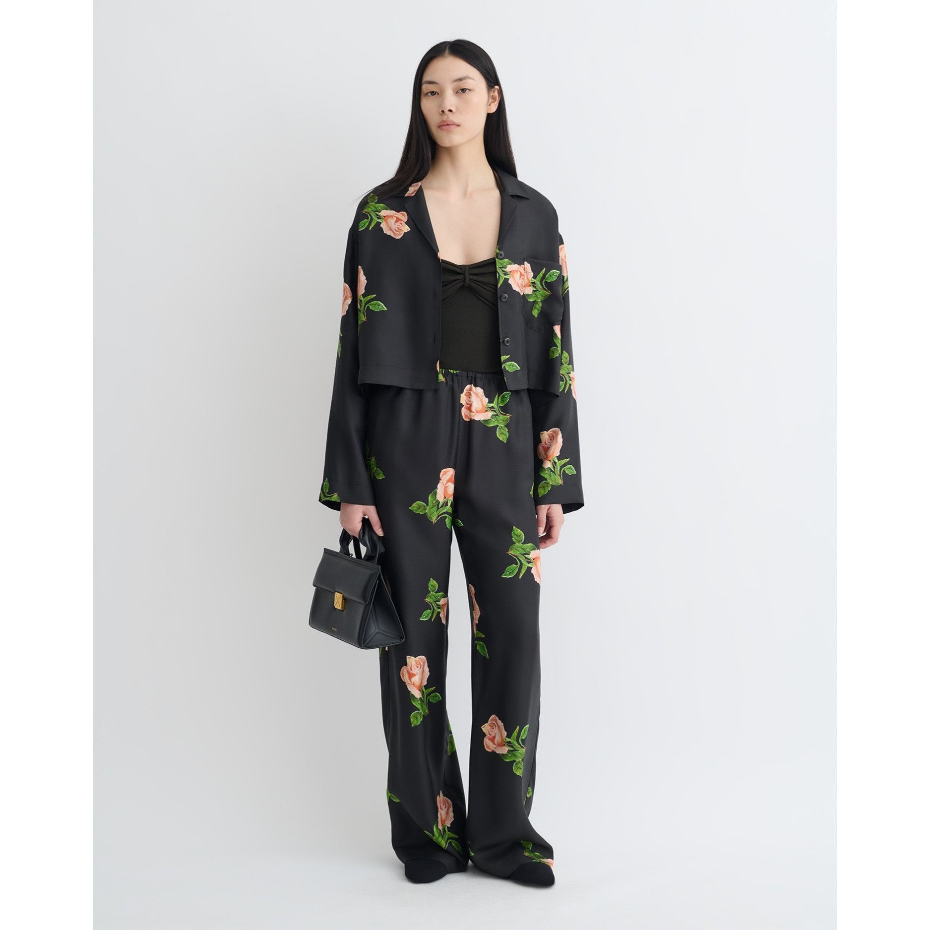 Nanushka Nanushka Valley Silk Cropped Twill Long Sleeve PY Jama Shirt Size L / US 10 / IT 46 - 4 Thumbnail