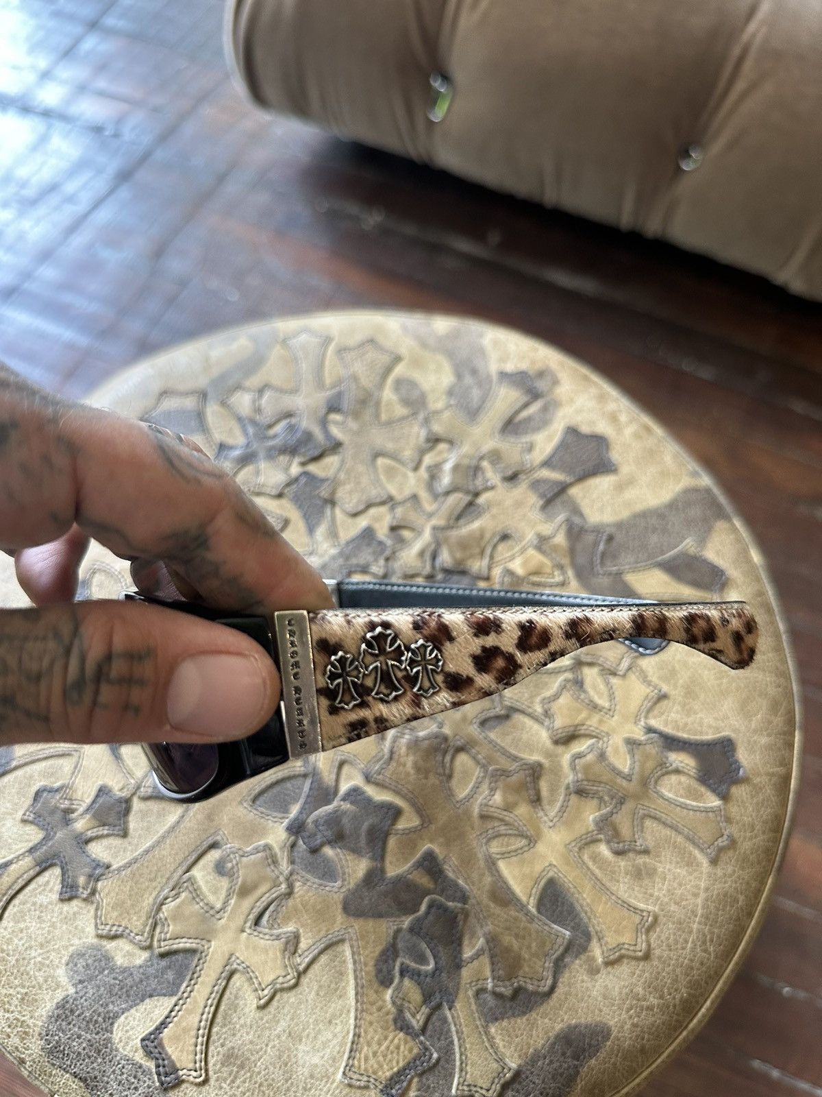Chrome Hearts Chrome Hearts Pony Hair TRIPLE CROSS LEOPARD SUNGLASSES Size ONE SIZE - 7 Thumbnail