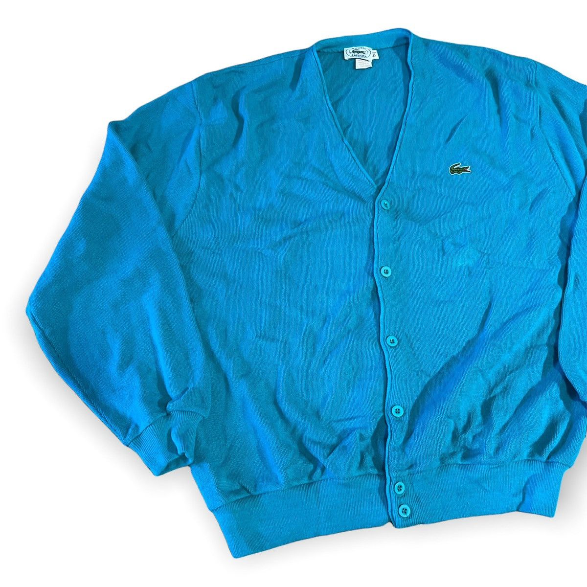 Lacoste × Vintage Vintage Lacoste Izod Wool Cardigan Sweater Button Up Shirt Size US XL / EU 56 / 4 - 2 Thumbnail