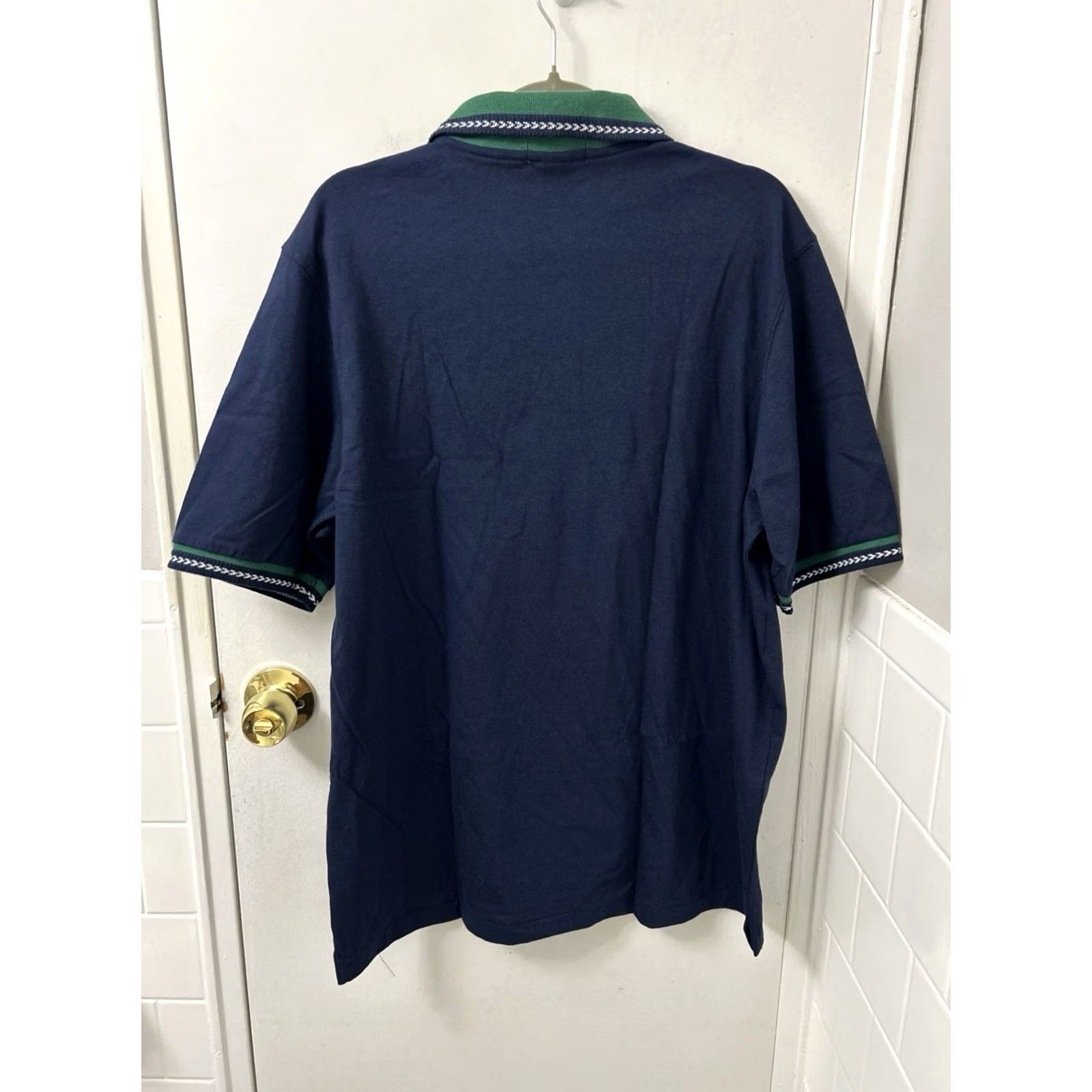 Lands' End Lands' End Polo Shirt Mens Large Blue Green Short Sleeve NWT Embroidered Logo Button Pique Knit Casual Workwear Size US L / EU 52-54 / 3 - 6 Thumbnail