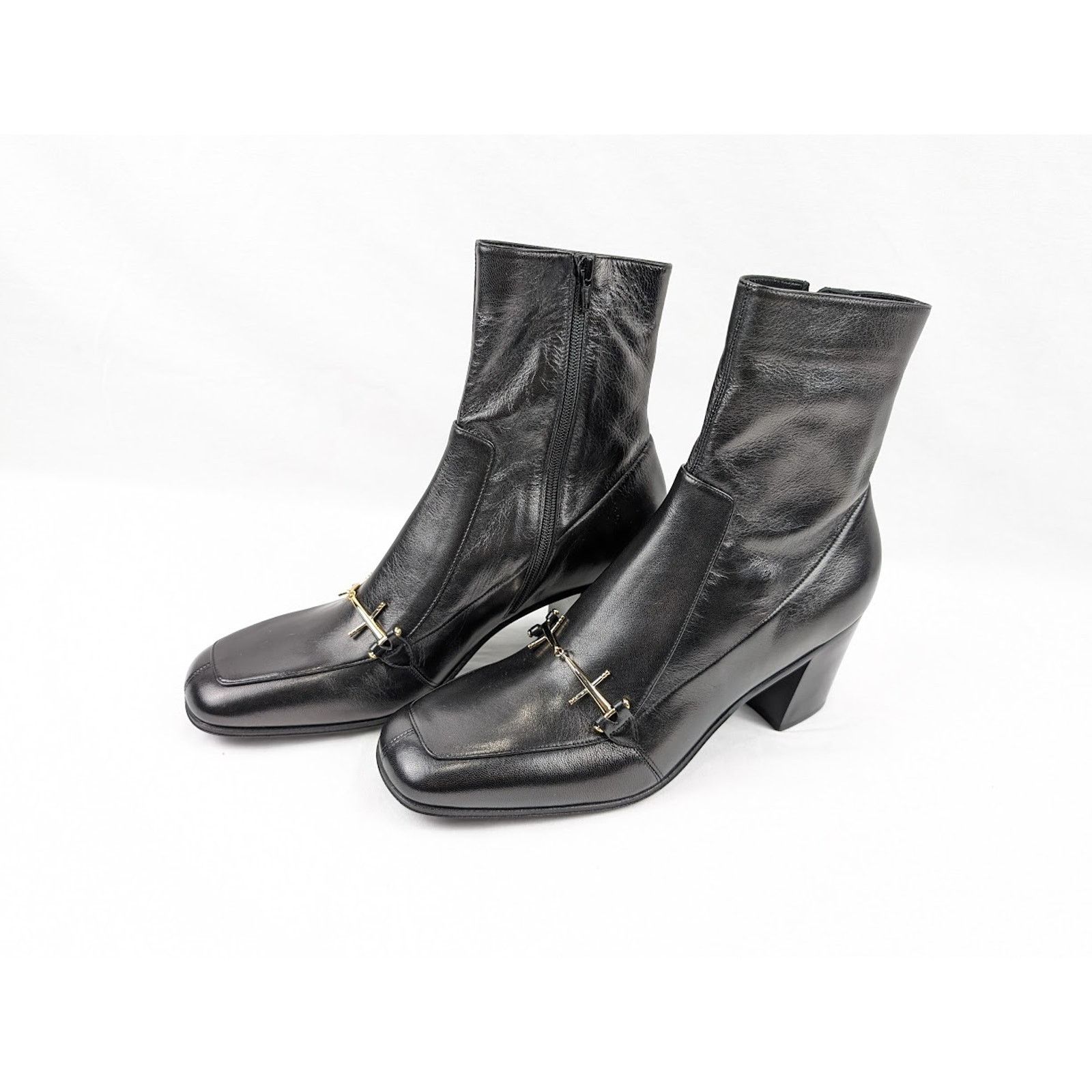 Saint Laurent Paris o1rshd1 Beau 75 Horsebit Boots in Black 43 Size US 10 / EU 43 - 15 Thumbnail