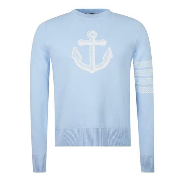 Thom Browne o1g2r1mq0724 Crew Neck Sweaters in Light Blue Size US L / EU 52-54 / 3 - 1 Thumbnail