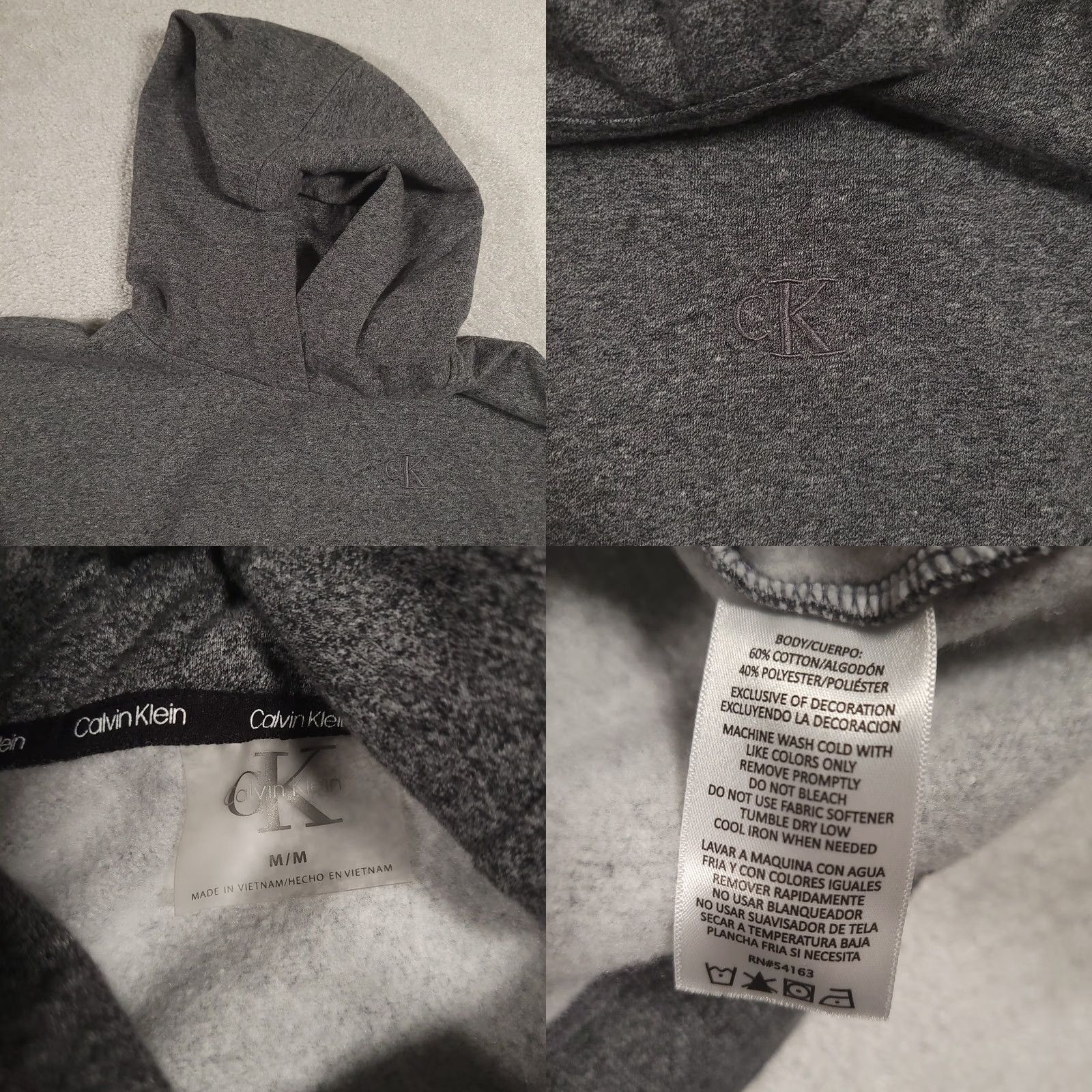 Calvin Klein Calvin Klein Hoodie Pullover Womens Medium Gray Sweatshirt Size M / US 6-8 / IT 42-44 - 8 Thumbnail