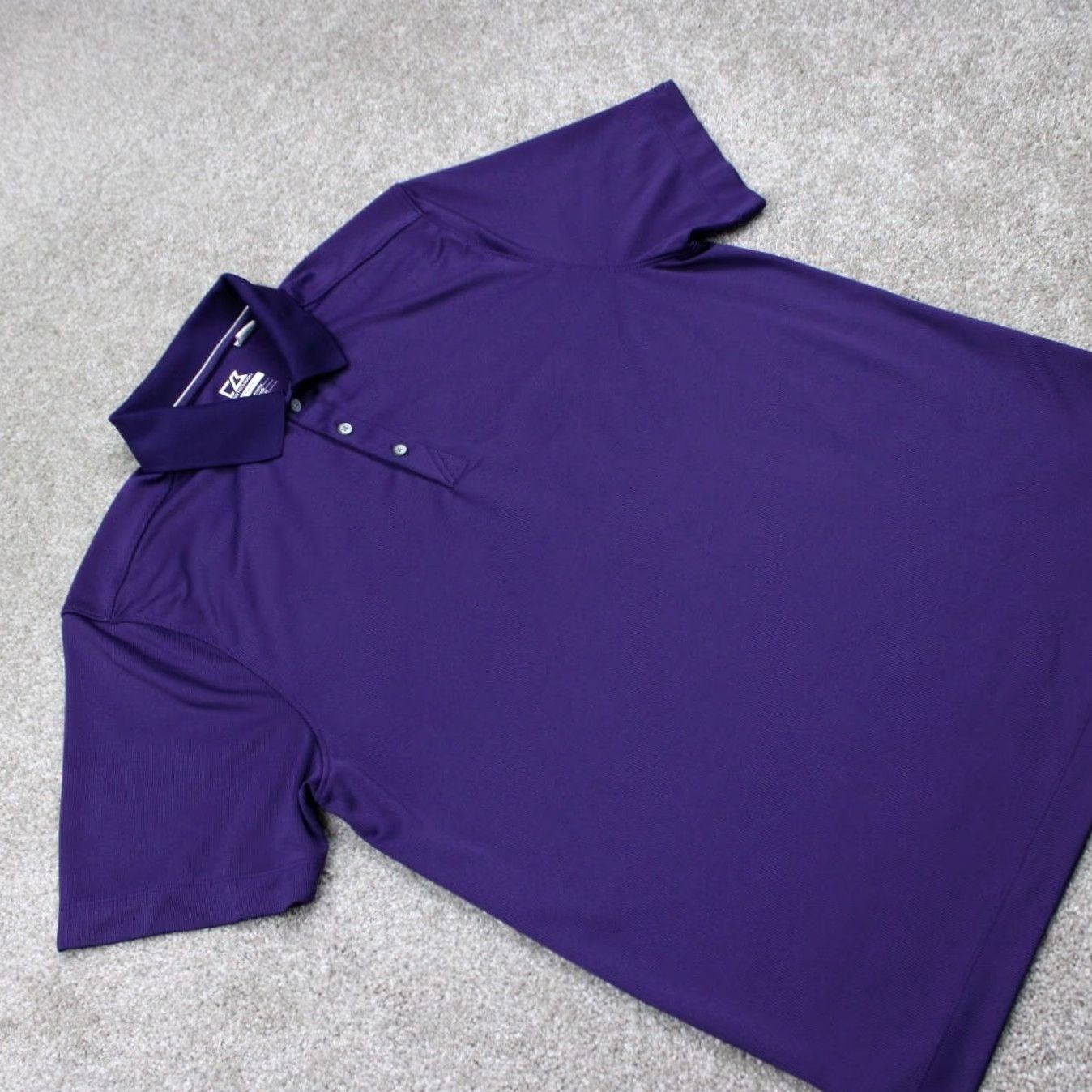 Cutter & Buck Cutter & Buck Polo Shirt Mens Large CB DryTec Purple Short Sleeve Polyester Blend Shirt Size US L / EU 52-54 / 3 - 6 Thumbnail