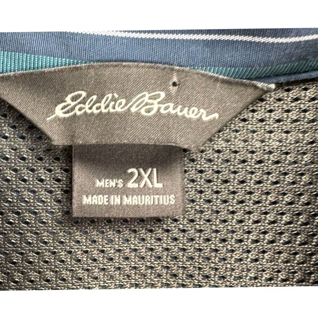 Eddie Bauer Eddie Bauer Shirt Mens 2XL Blue Barcode Stripe Button-Up Long Sleeve Pockets Size US XXL / EU 58 / 5 - 4 Thumbnail