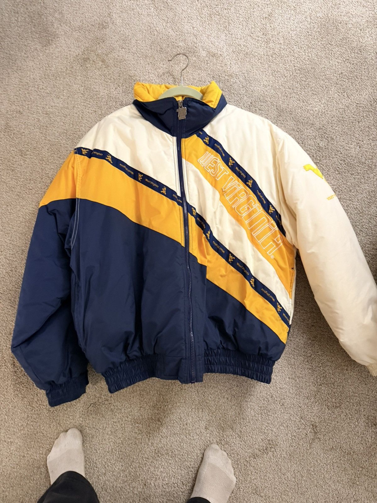 Other Vintage 80s West Virginia Mountaineers Puffer Jacket WVU Size US L / EU 52-54 / 3 - 2 Thumbnail