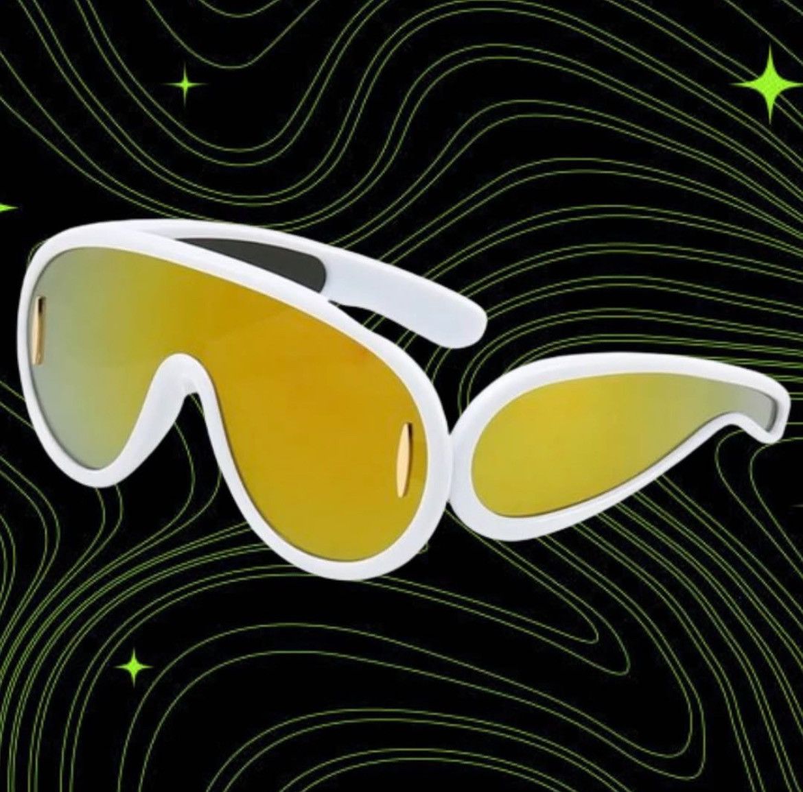 Japanese Brand White Oversized Sunglasses Size ONE SIZE - 2 Thumbnail