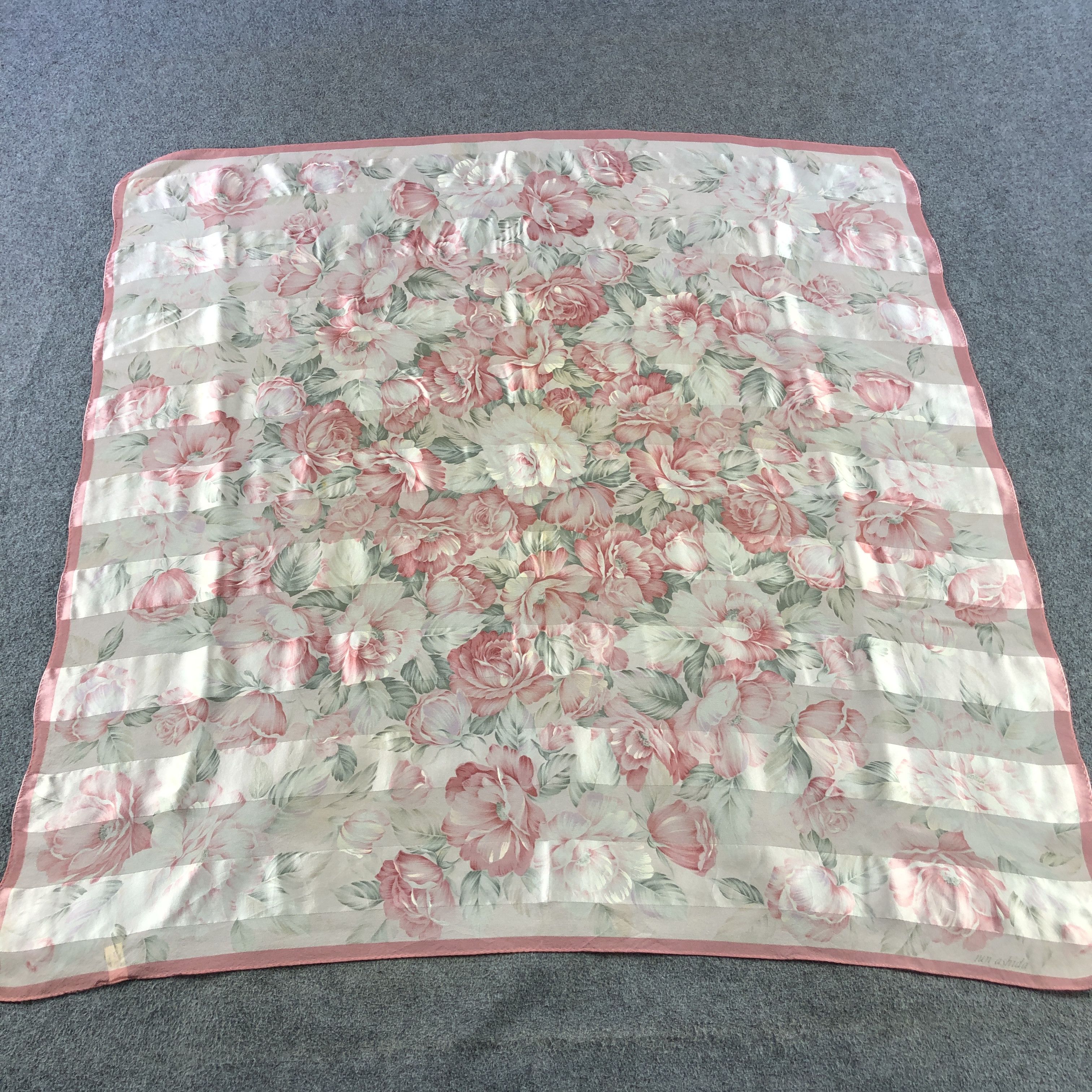 Japanese Brand Vintage Jun Ashida Floral Silk Scarf M1334 Size ONE SIZE - 2 Thumbnail