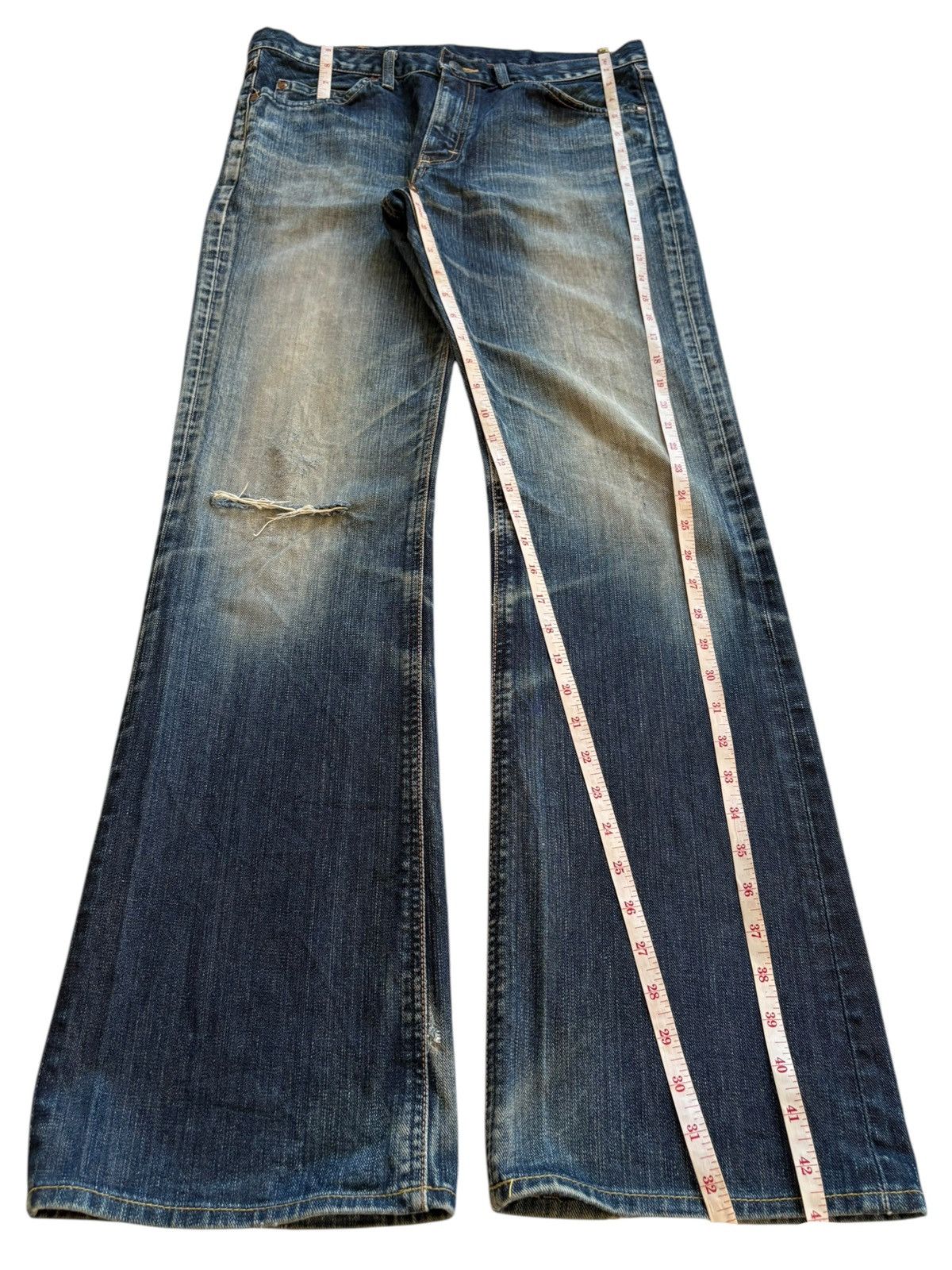 Japanese Brand × Lee Vintage Lee Rusty Mud Wash Distressed Bootcut Flare Jeans Size US 33 - 13 Thumbnail