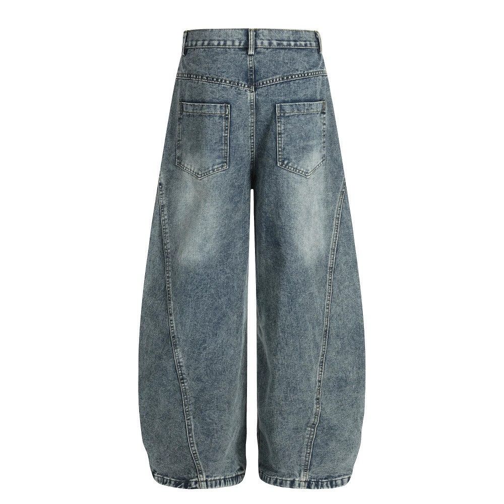 Jean Men's distressed washed cartoon embroidered scimitar jeans Size US 32 / EU 48 - 2 Thumbnail
